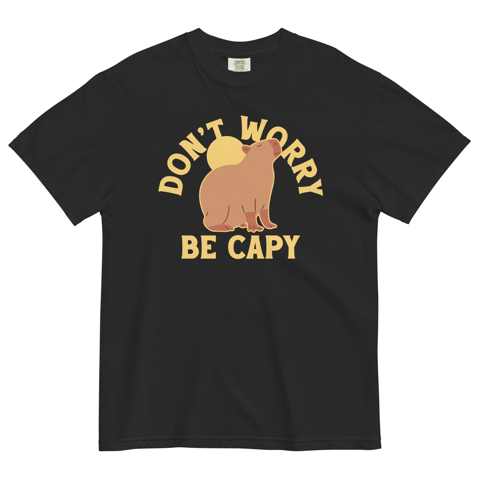 Don't Worry Be Capy Men's Relaxed Fit Tee Hoodie, Sweatshirt | PureTeeCo.com (Image 2)