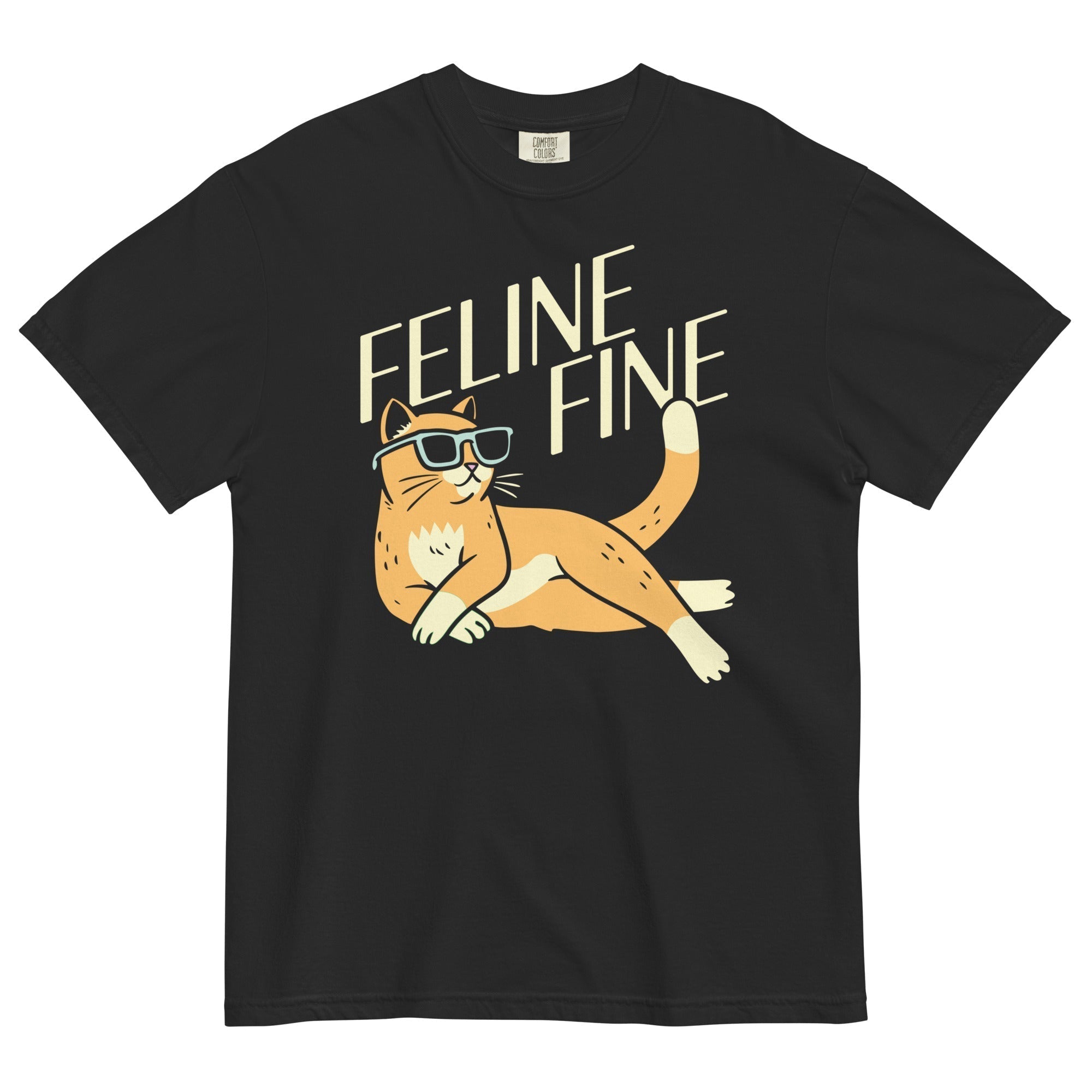 Feline Fine Men's Relaxed Fit Tee Hoodie, Sweatshirt | PureTeeCo.com (Image 2)