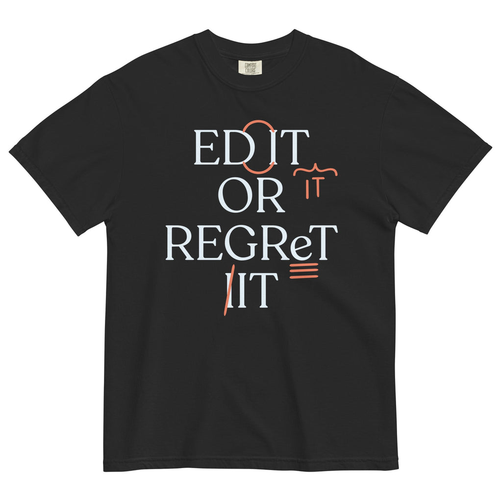 Edit Or Regret It Men's Relaxed Fit Tee Hoodie, Sweatshirt | PureTeeCo.com (Image 2)