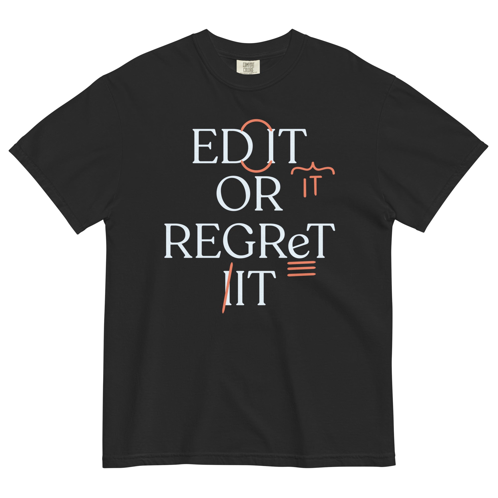 Edit Or Regret It Men's Relaxed Fit Tee Hoodie, Sweatshirt | PureTeeCo.com (Image 2)