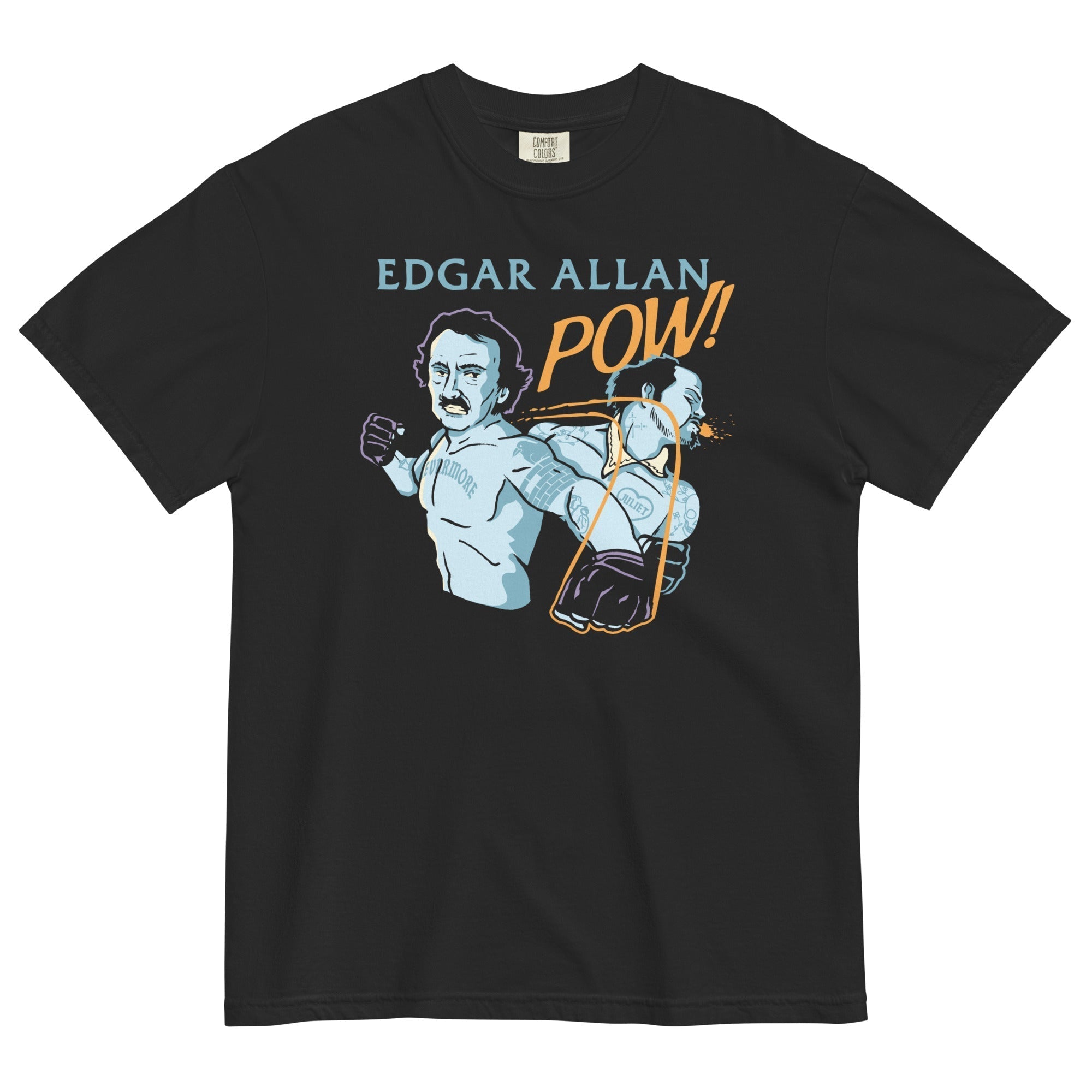Edgar Allan Pow! Men's Relaxed Fit Tee Hoodie, Sweatshirt | PureTeeCo.com (Image 2)