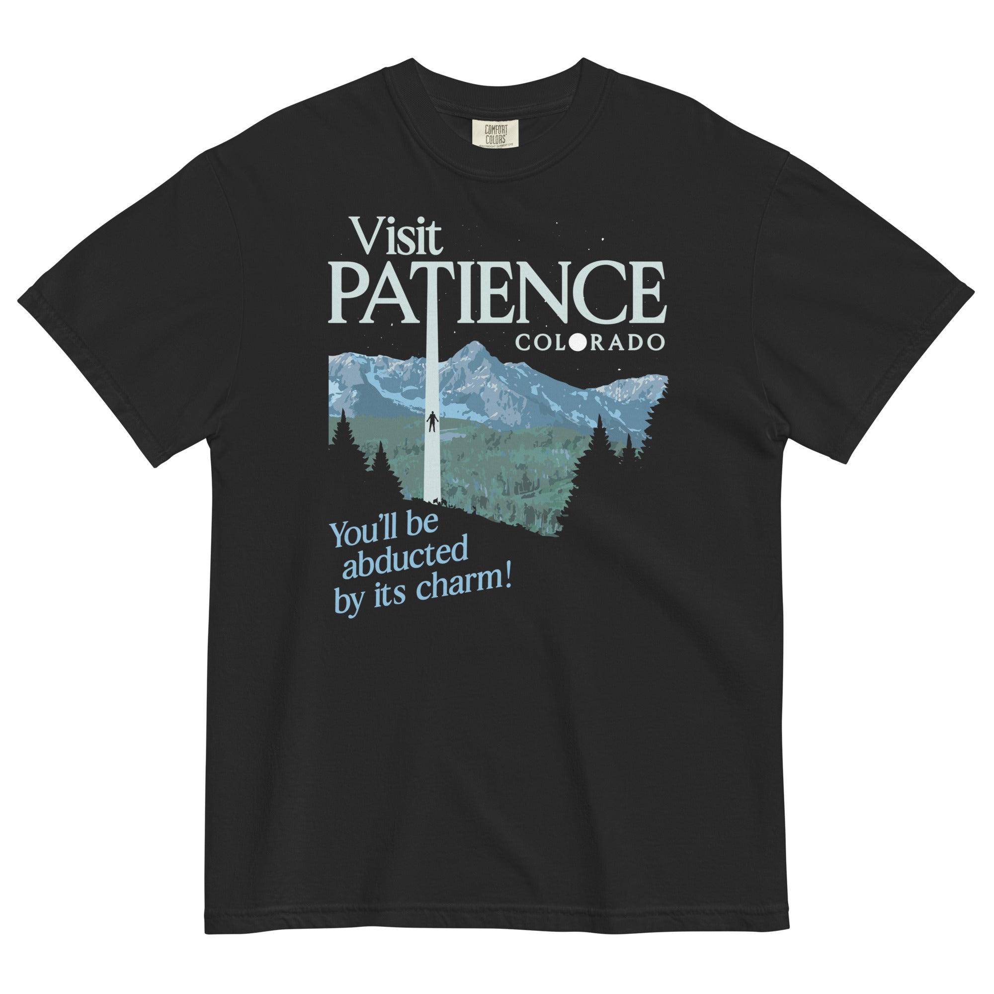 Visit Patience Colorado Men's Relaxed Fit Tee Hoodie, Sweatshirt | PureTeeCo.com (Image 2)