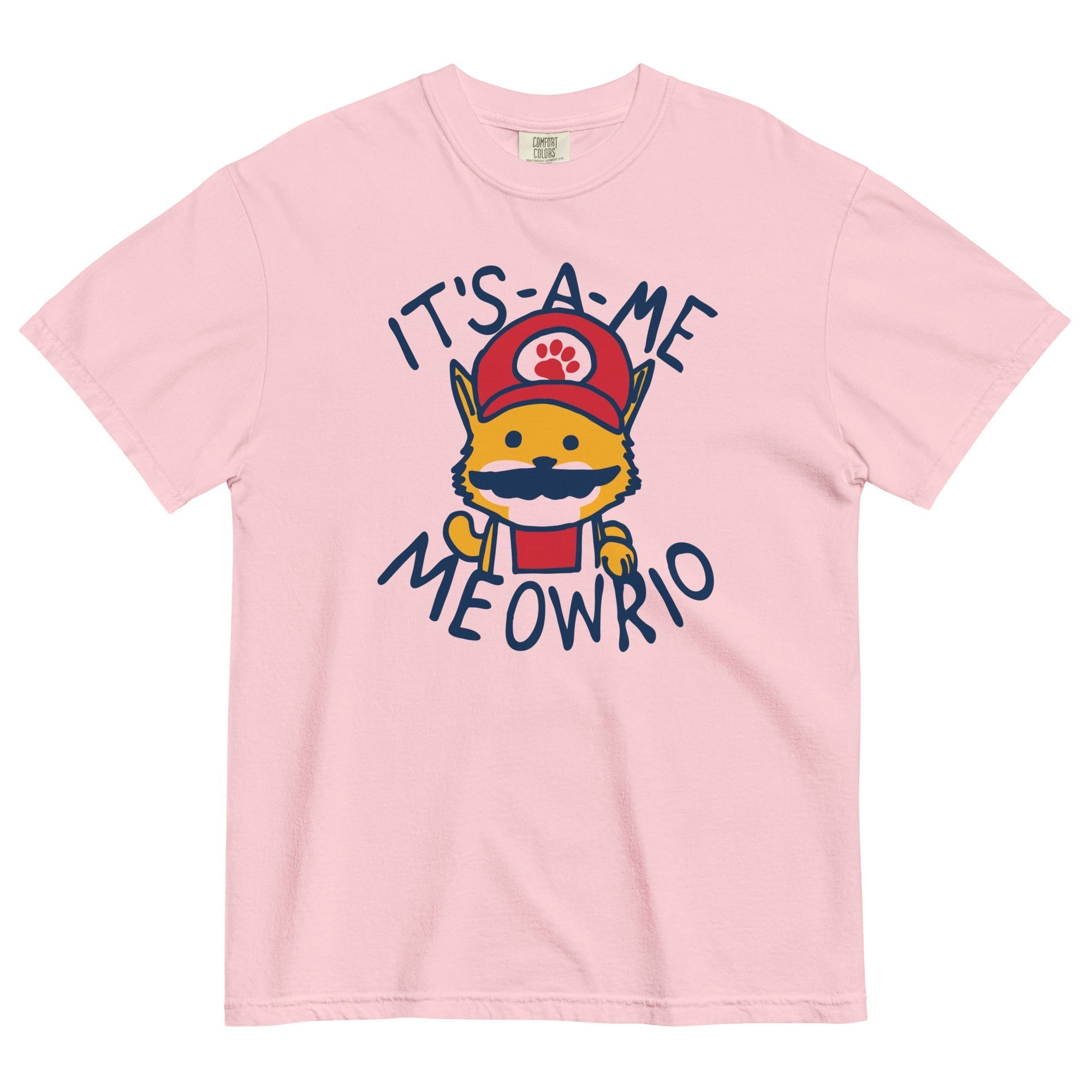 It's-a-me Meowrio Men's Relaxed Fit Tee Hoodie, Sweatshirt | PureTeeCo.com (Image 3)