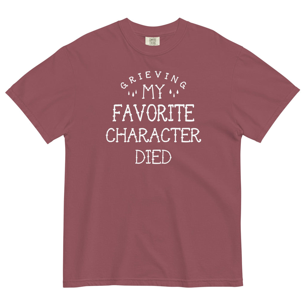 My Favorite Character Died Men's Relaxed Fit Tee Hoodie, Sweatshirt | PureTeeCo.com (Image 3)