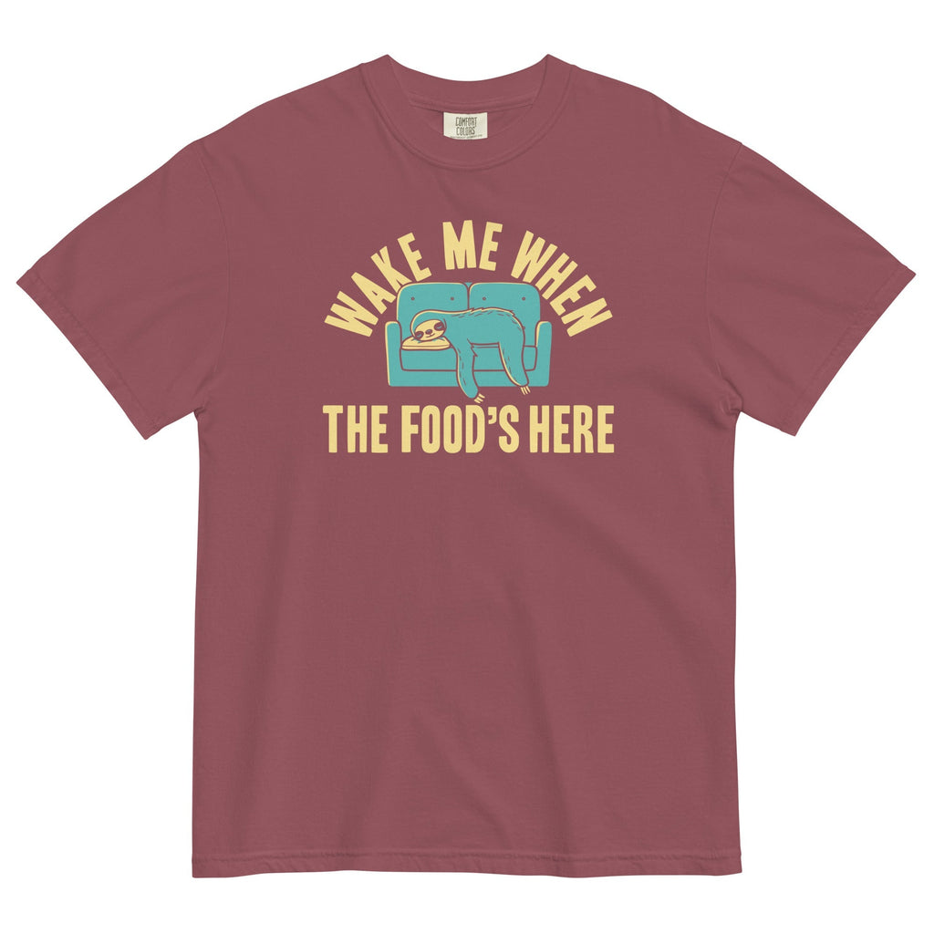 Wake Me When The Food's Here Men's Relaxed Fit Tee Hoodie, Sweatshirt | PureTeeCo.com (Image 3)
