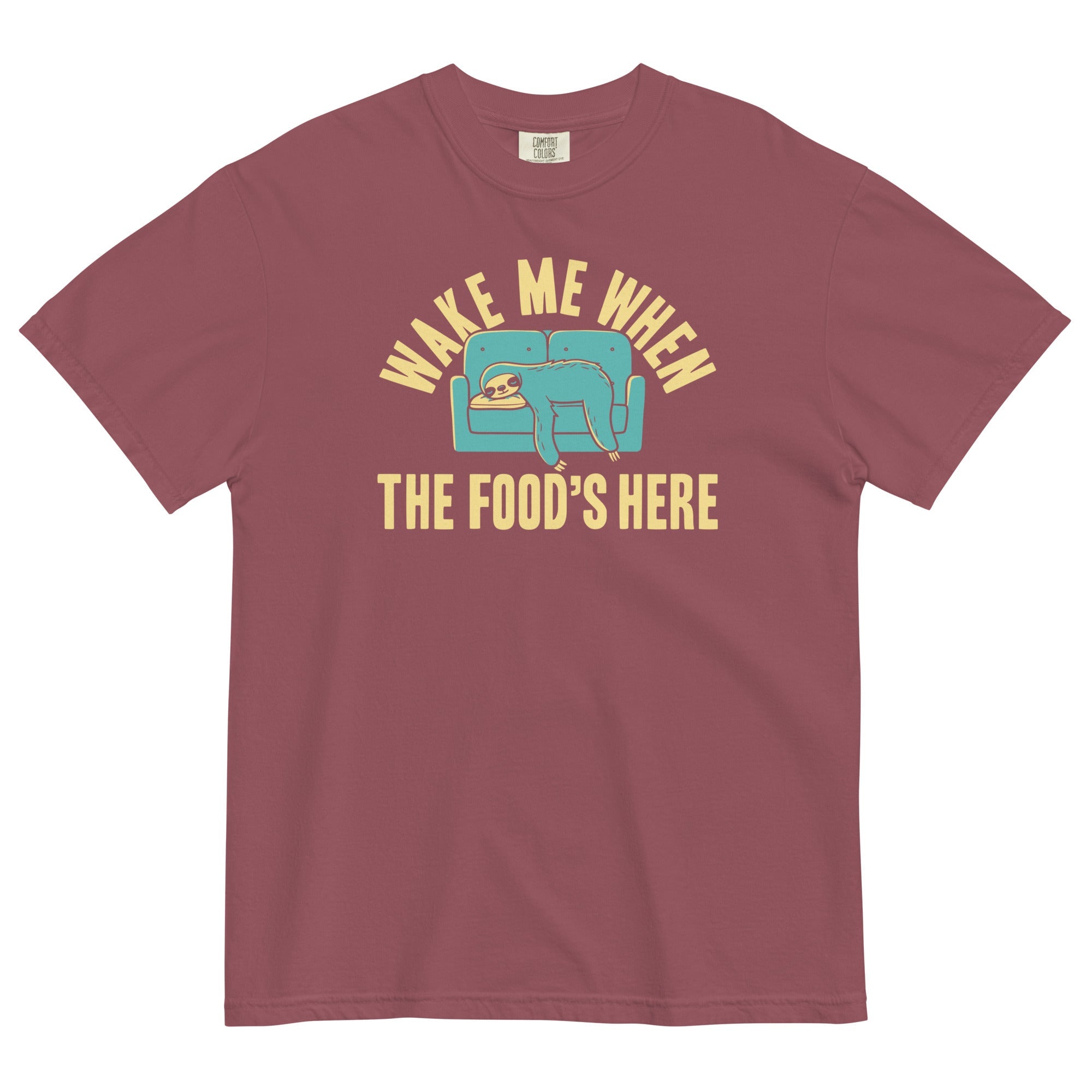 Wake Me When The Food's Here Men's Relaxed Fit Tee Hoodie, Sweatshirt | PureTeeCo.com (Image 3)