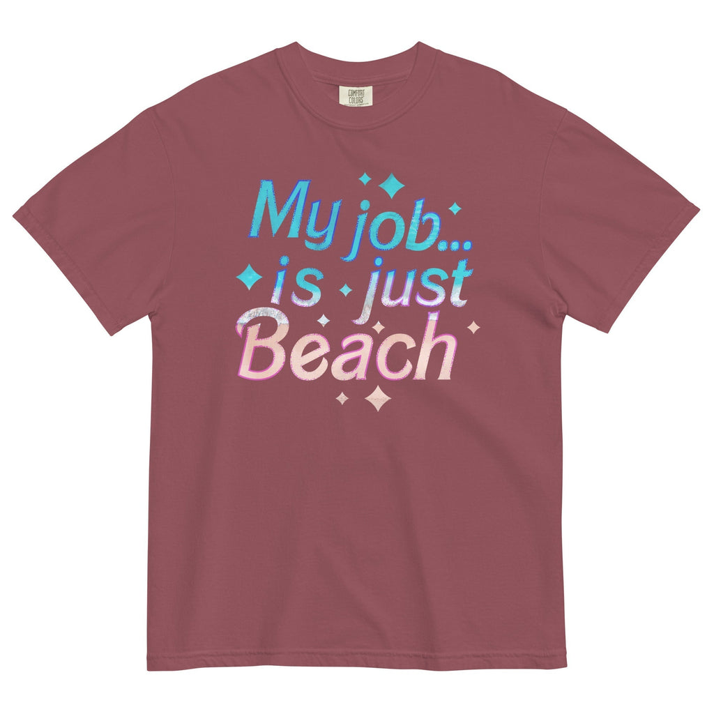 My Job Is Just Beach Men's Relaxed Fit Tee Hoodie, Sweatshirt | PureTeeCo.com (Image 4)