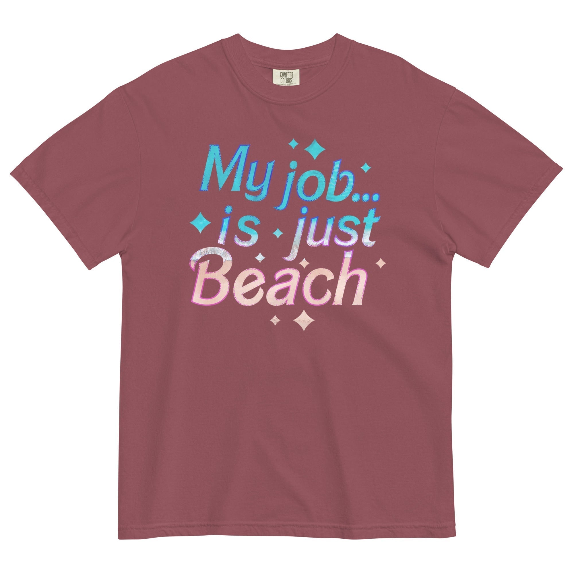 My Job Is Just Beach Men's Relaxed Fit Tee Hoodie, Sweatshirt | PureTeeCo.com (Image 4)