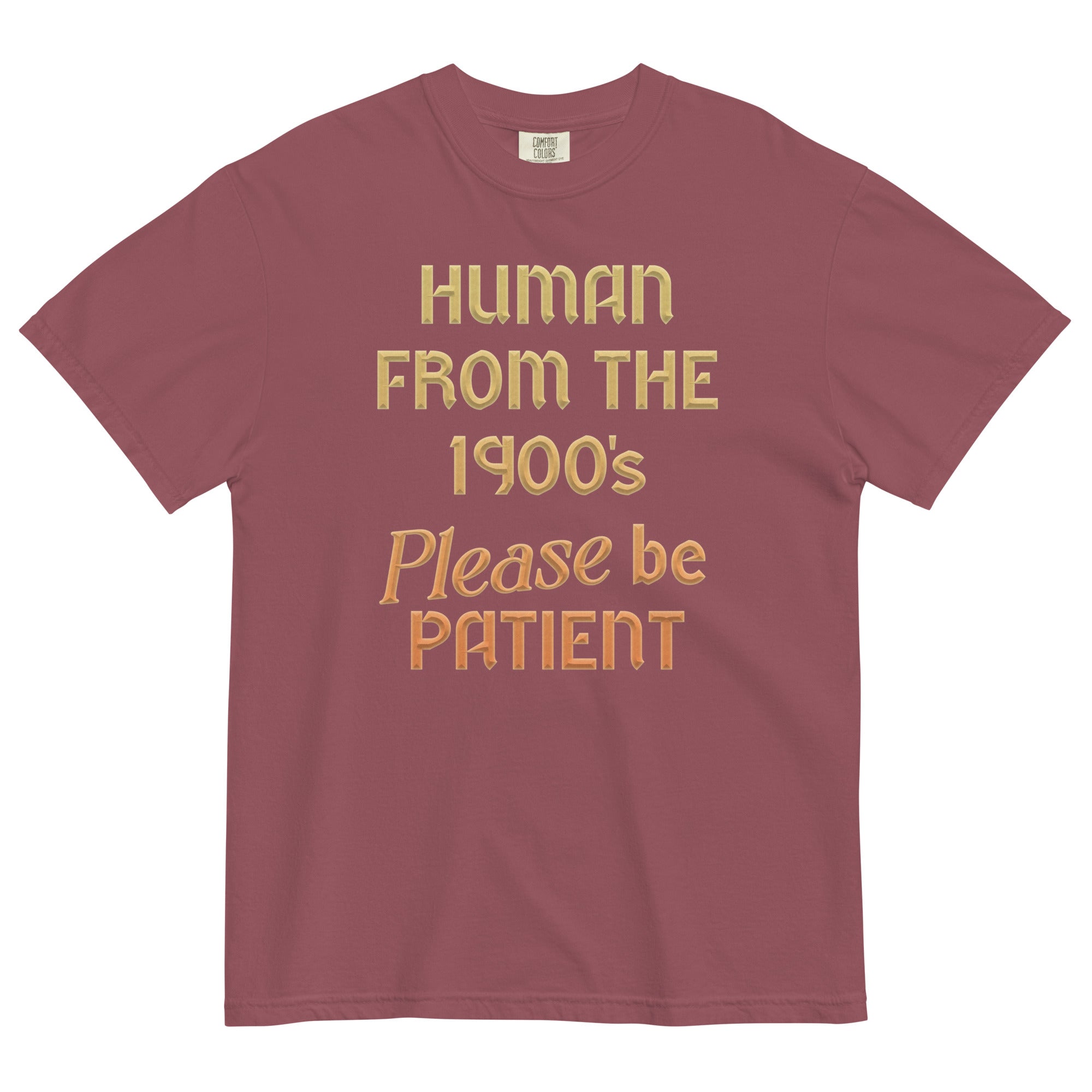 Human From The 1900's Please Be Patient Men's Relaxed Fit Tee Hoodie, Sweatshirt | PureTeeCo.com (Image 5)