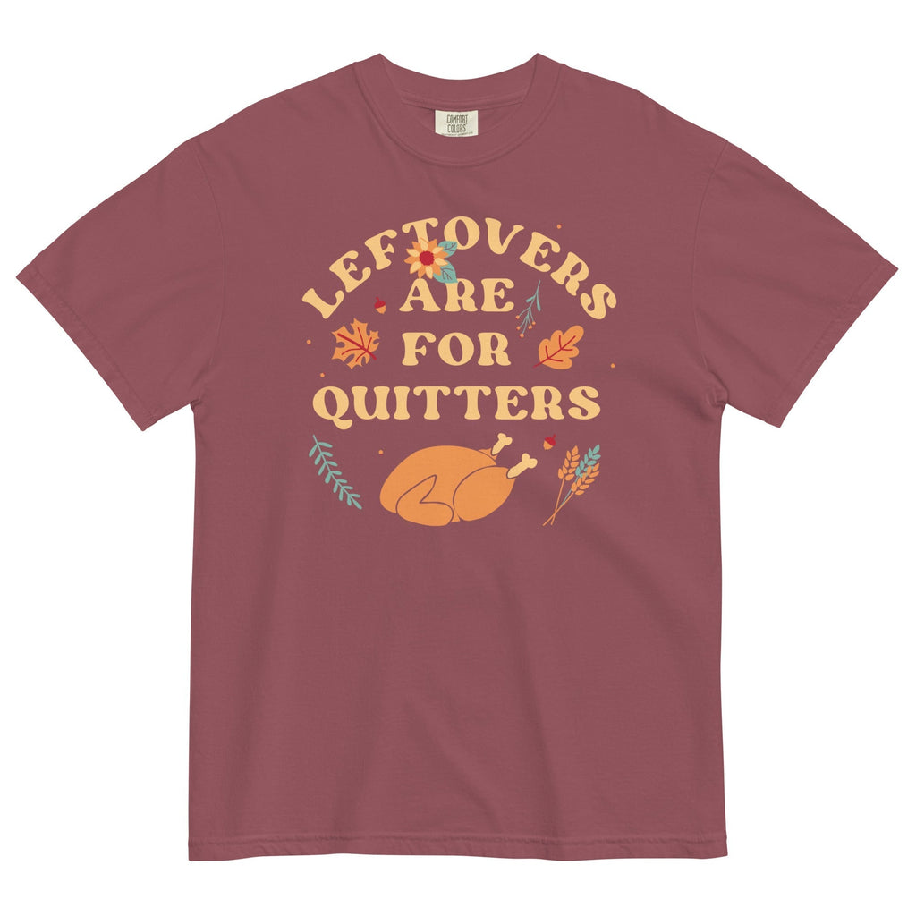 Leftovers Are For Quitters Men's Relaxed Fit Tee Hoodie, Sweatshirt | PureTeeCo.com (Image 1)