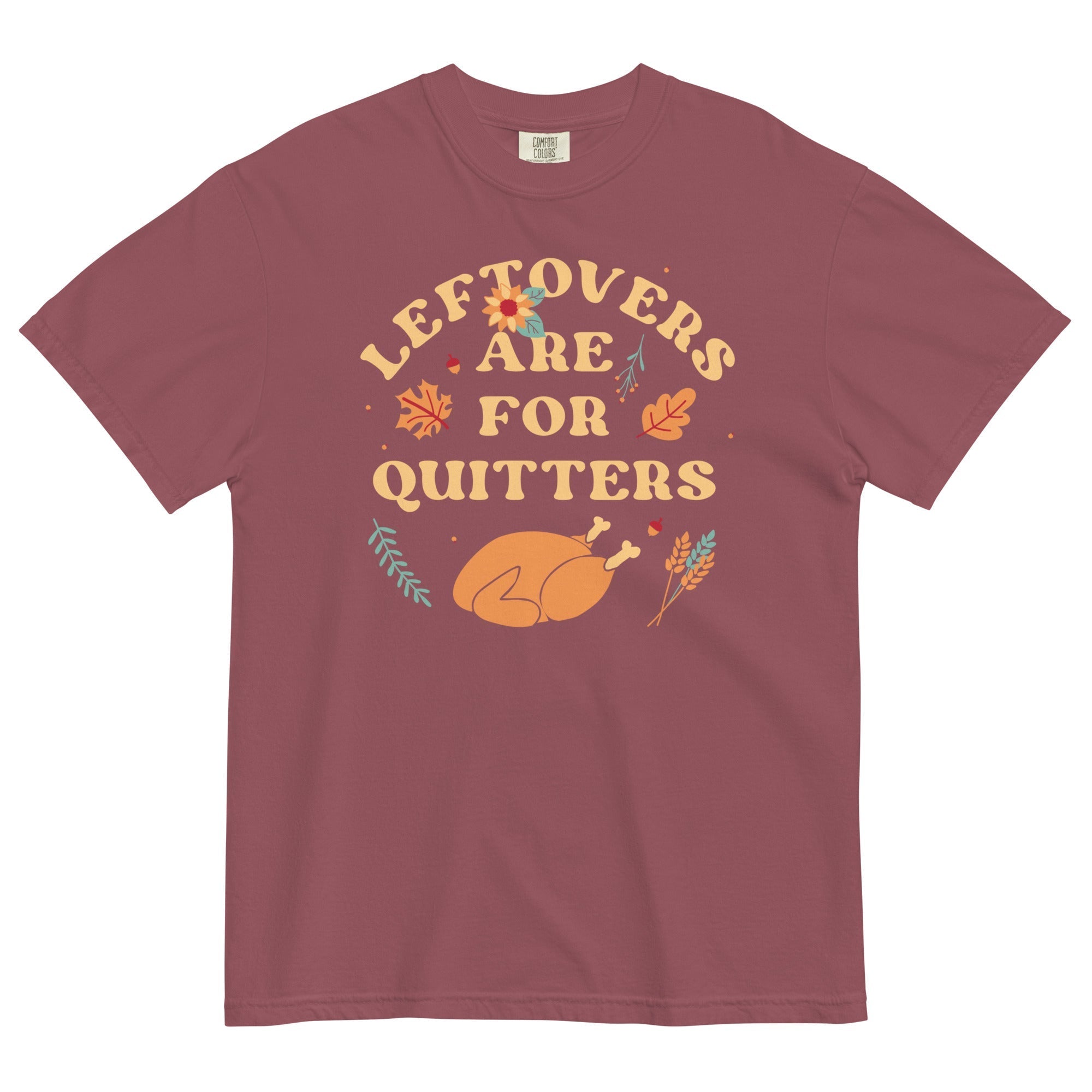 Leftovers Are For Quitters Men's Relaxed Fit Tee Hoodie, Sweatshirt | PureTeeCo.com (Image 1)