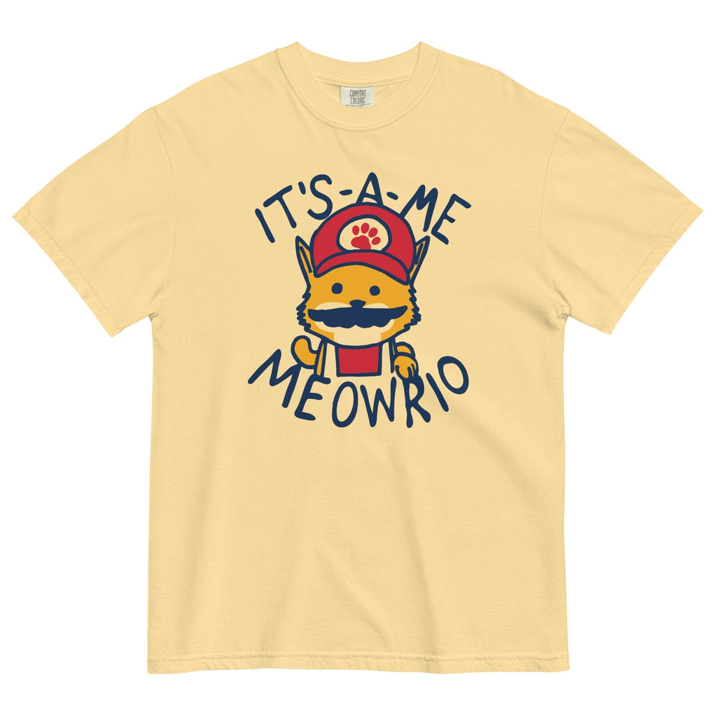 It's-a-me Meowrio Men's Relaxed Fit Tee Hoodie, Sweatshirt | PureTeeCo.com (Image 4)