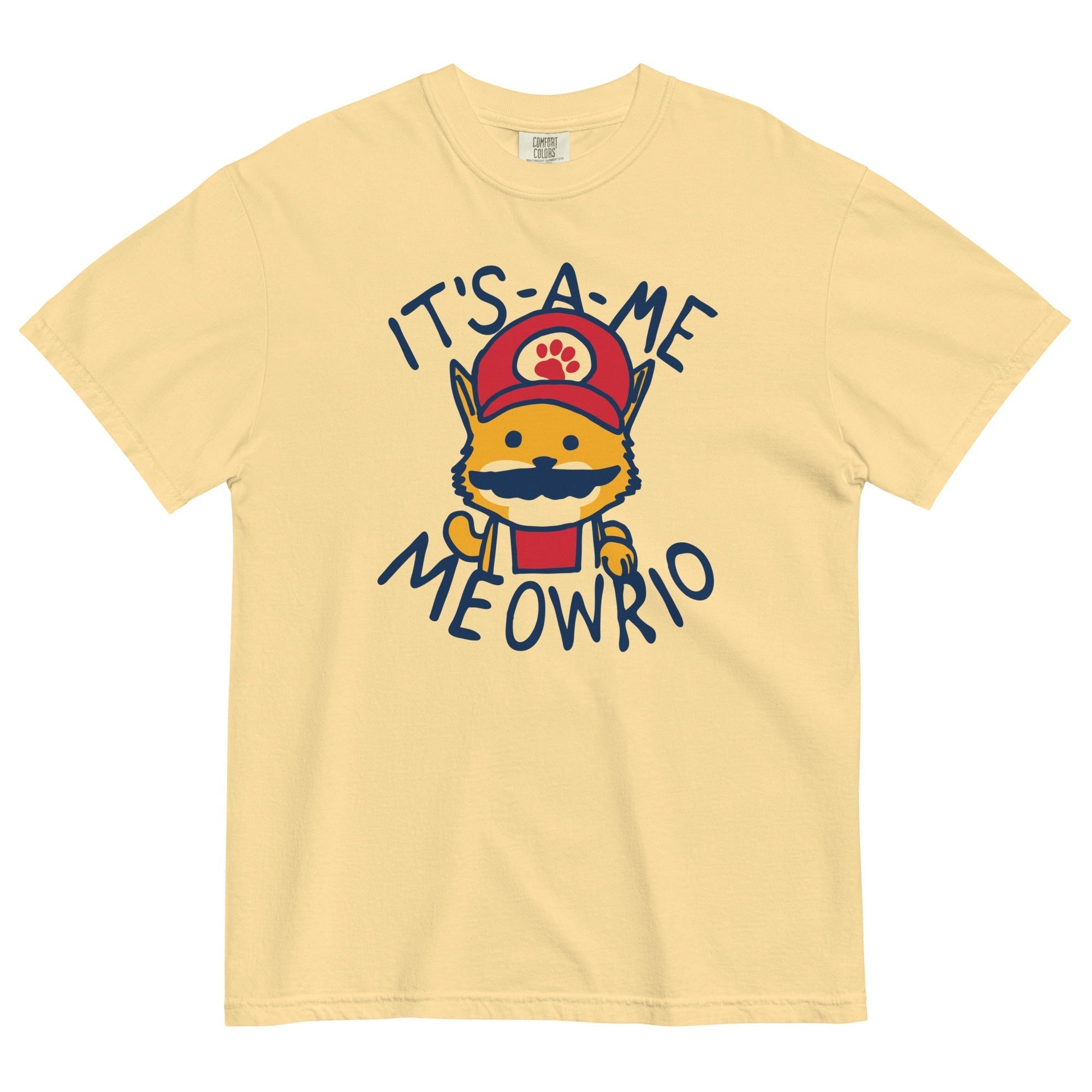 It's-a-me Meowrio Men's Relaxed Fit Tee Hoodie, Sweatshirt | PureTeeCo.com (Image 4)