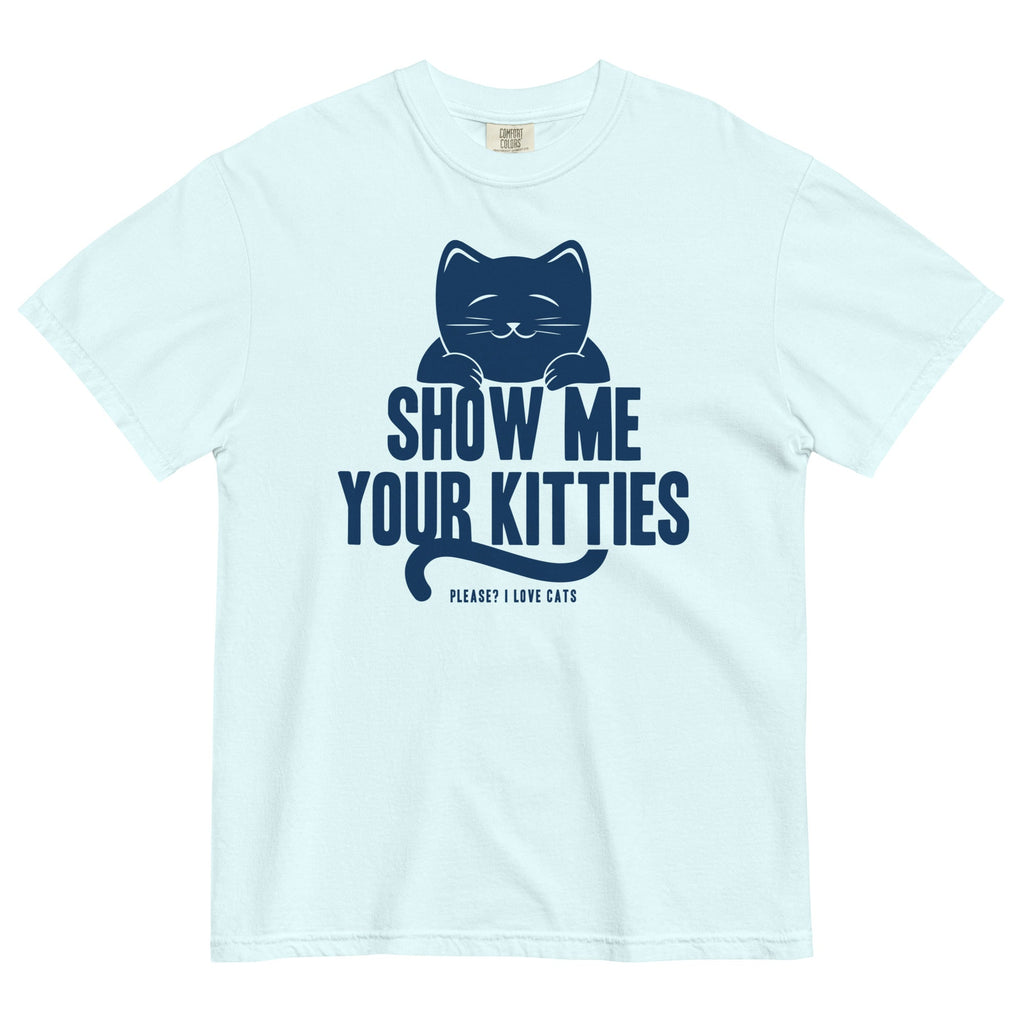 Show Me Your Kitties Men's Relaxed Fit Tee Hoodie, Sweatshirt | PureTeeCo.com (Image 1)