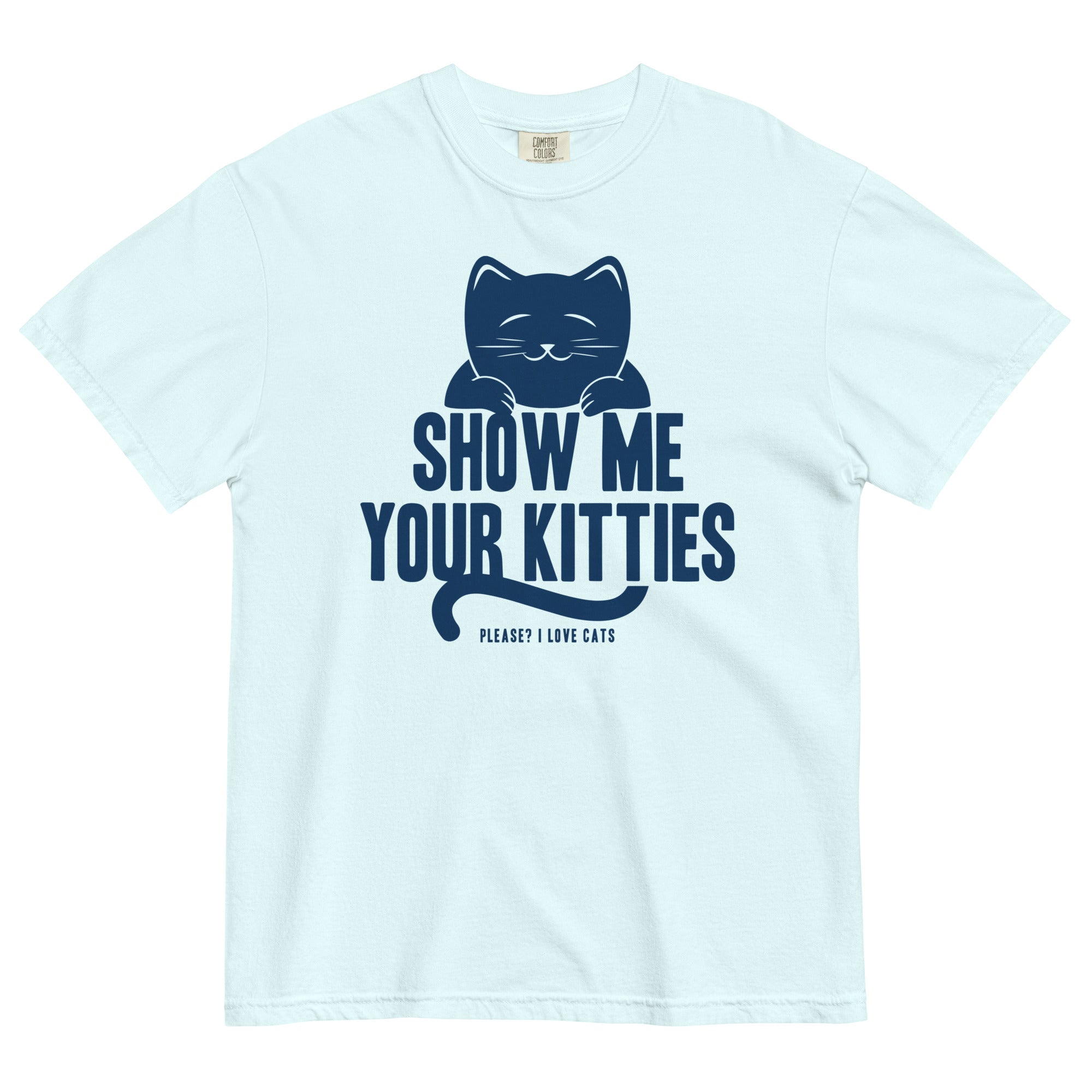 Show Me Your Kitties Men's Relaxed Fit Tee Hoodie, Sweatshirt | PureTeeCo.com (Image 1)