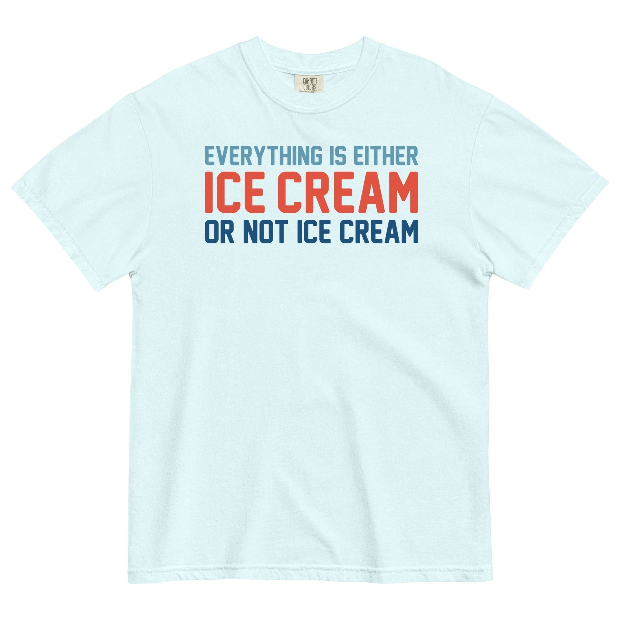 Everything Is Ice Cream Or Not Ice Cream Men's Relaxed Fit Tee Hoodie, Sweatshirt | PureTeeCo.com (Image 1)