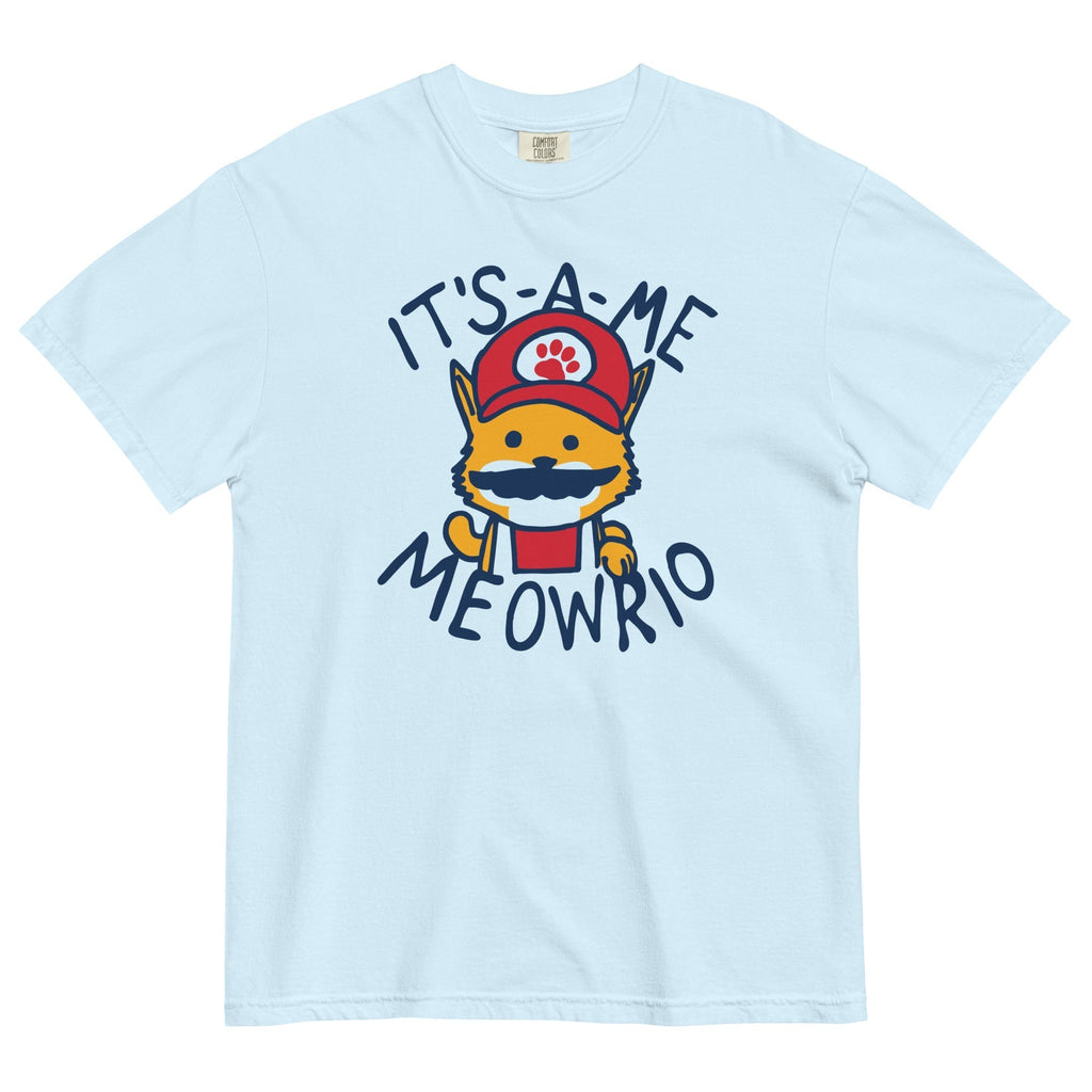 It's-a-me Meowrio Men's Relaxed Fit Tee Hoodie, Sweatshirt | PureTeeCo.com (Image 5)