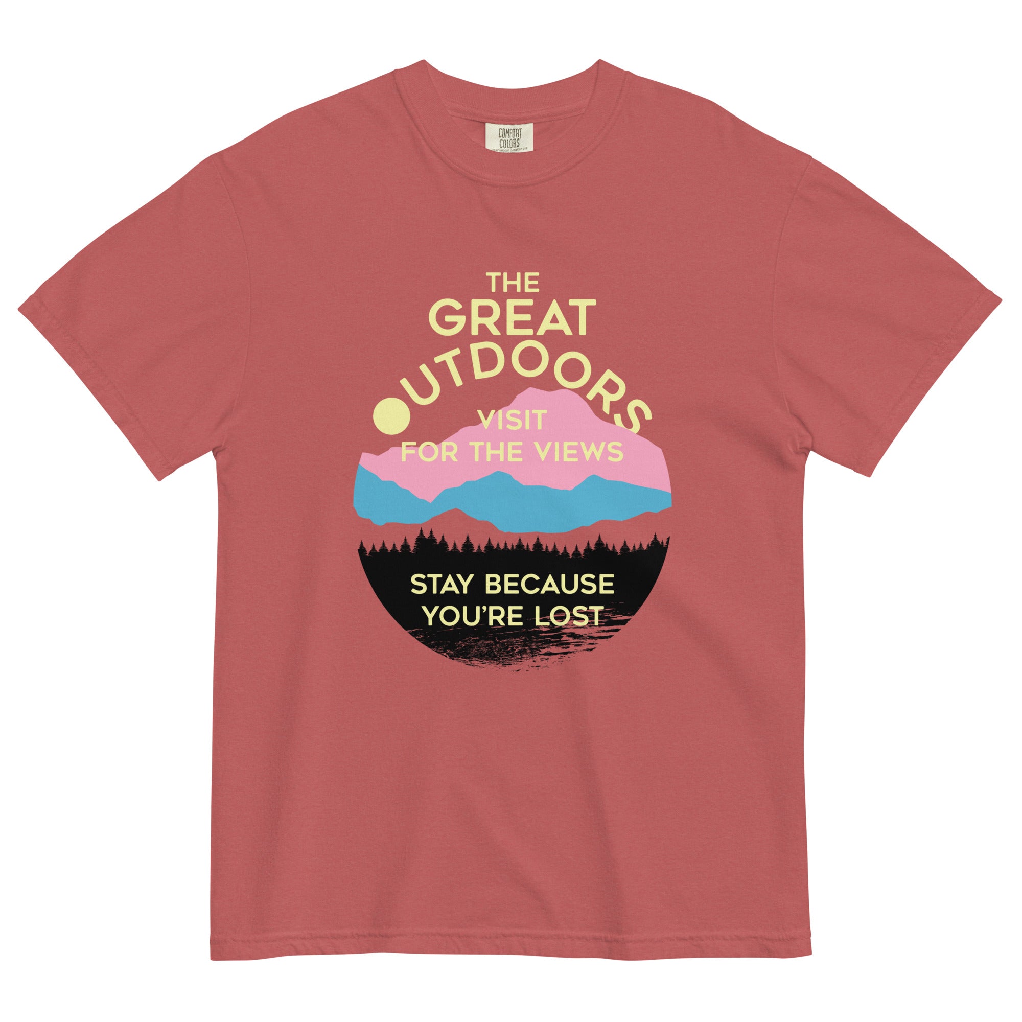 The Great Outdoors Men's Relaxed Fit Tee Hoodie, Sweatshirt | PureTeeCo.com (Image 3)