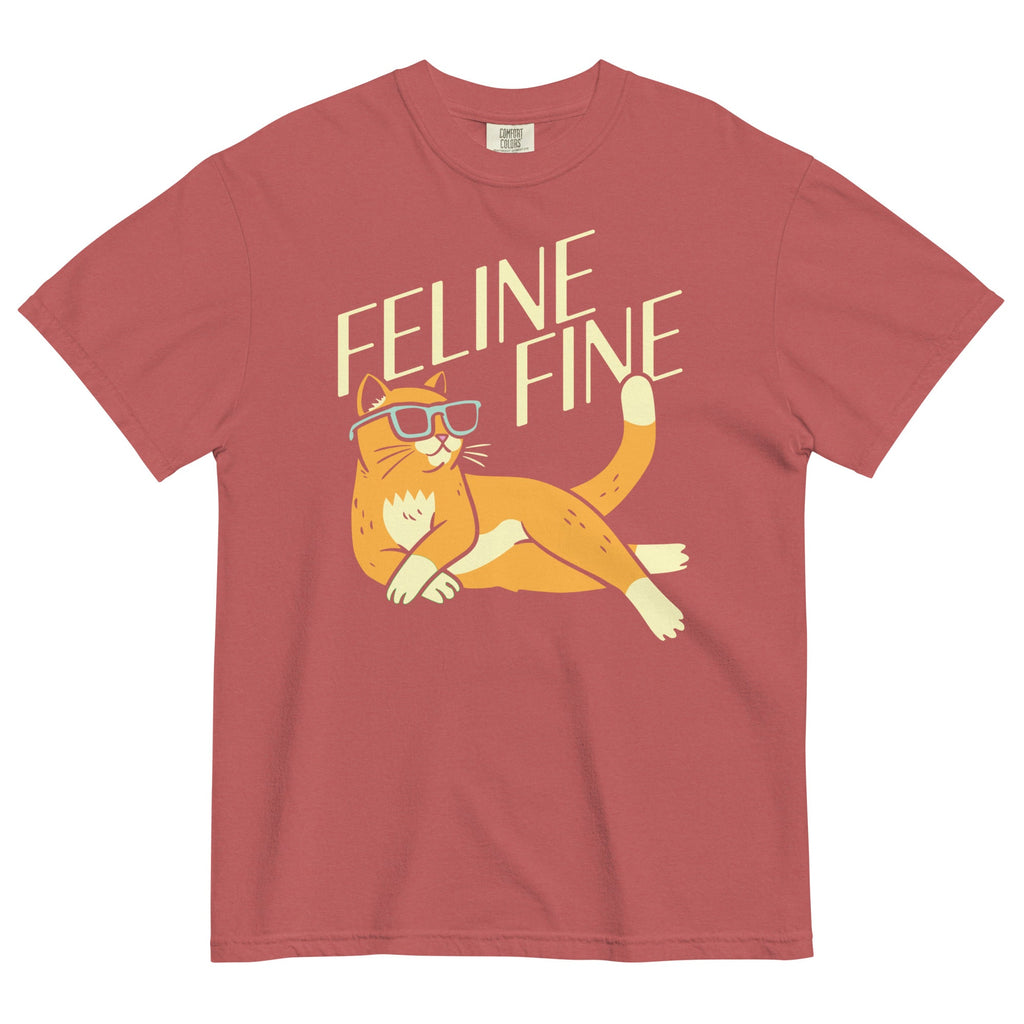 Feline Fine Men's Relaxed Fit Tee Hoodie, Sweatshirt | PureTeeCo.com (Image 4)
