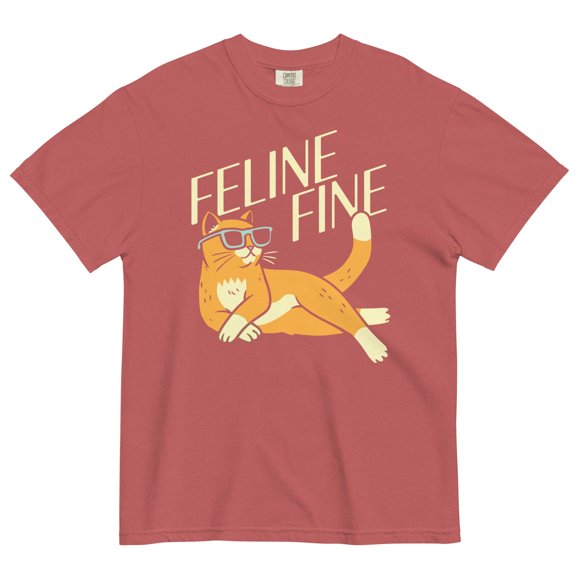 Feline Fine Men's Relaxed Fit Tee Hoodie, Sweatshirt | PureTeeCo.com (Image 4)