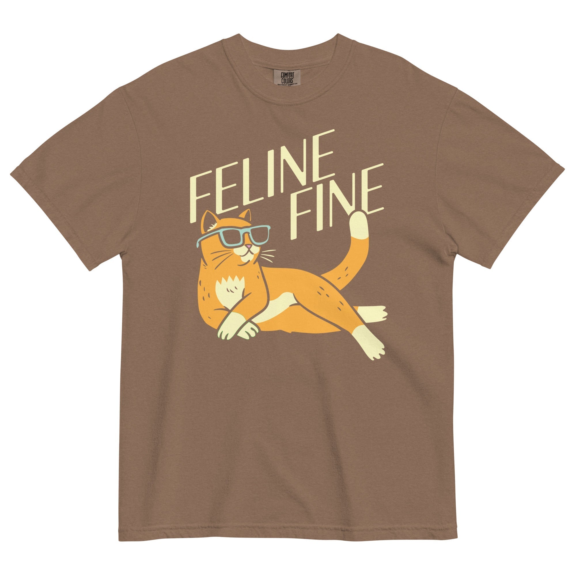Feline Fine Men's Relaxed Fit Tee Hoodie, Sweatshirt | PureTeeCo.com (Image 5)
