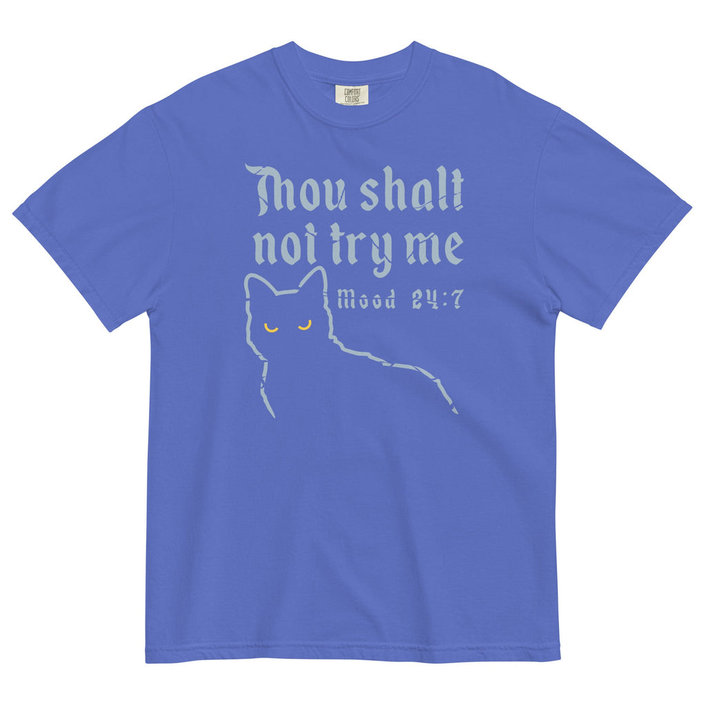 Thou Shalt Not Try Me Men's Relaxed Fit Tee Hoodie, Sweatshirt | PureTeeCo.com (Image 3)