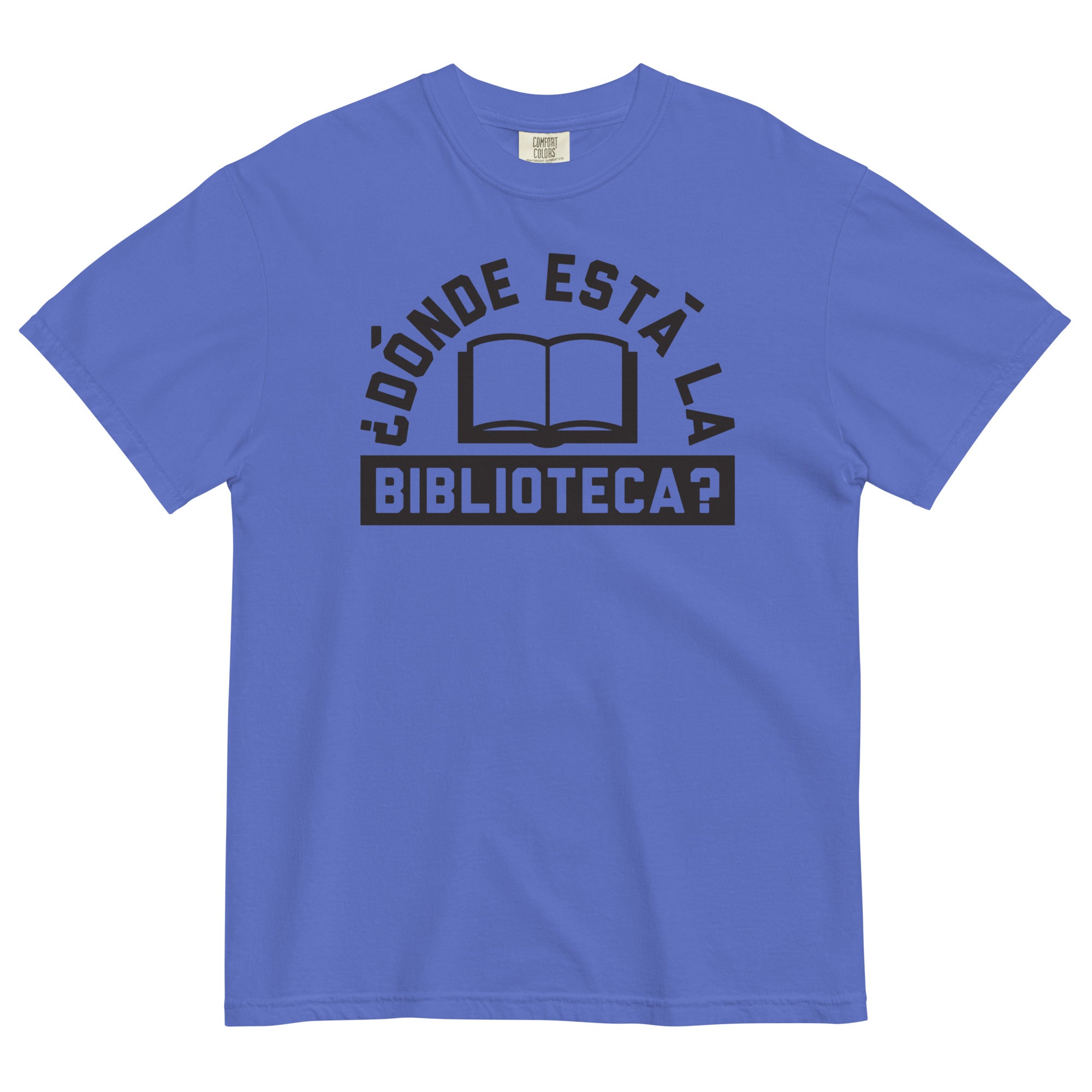 Donde Esta La Biblioteca? Men's Relaxed Fit Tee Hoodie, Sweatshirt | PureTeeCo.com (Image 2)