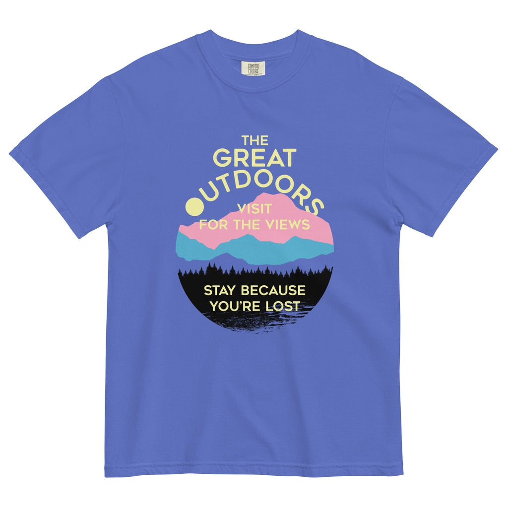 The Great Outdoors Men's Relaxed Fit Tee Hoodie, Sweatshirt | PureTeeCo.com (Image 1)