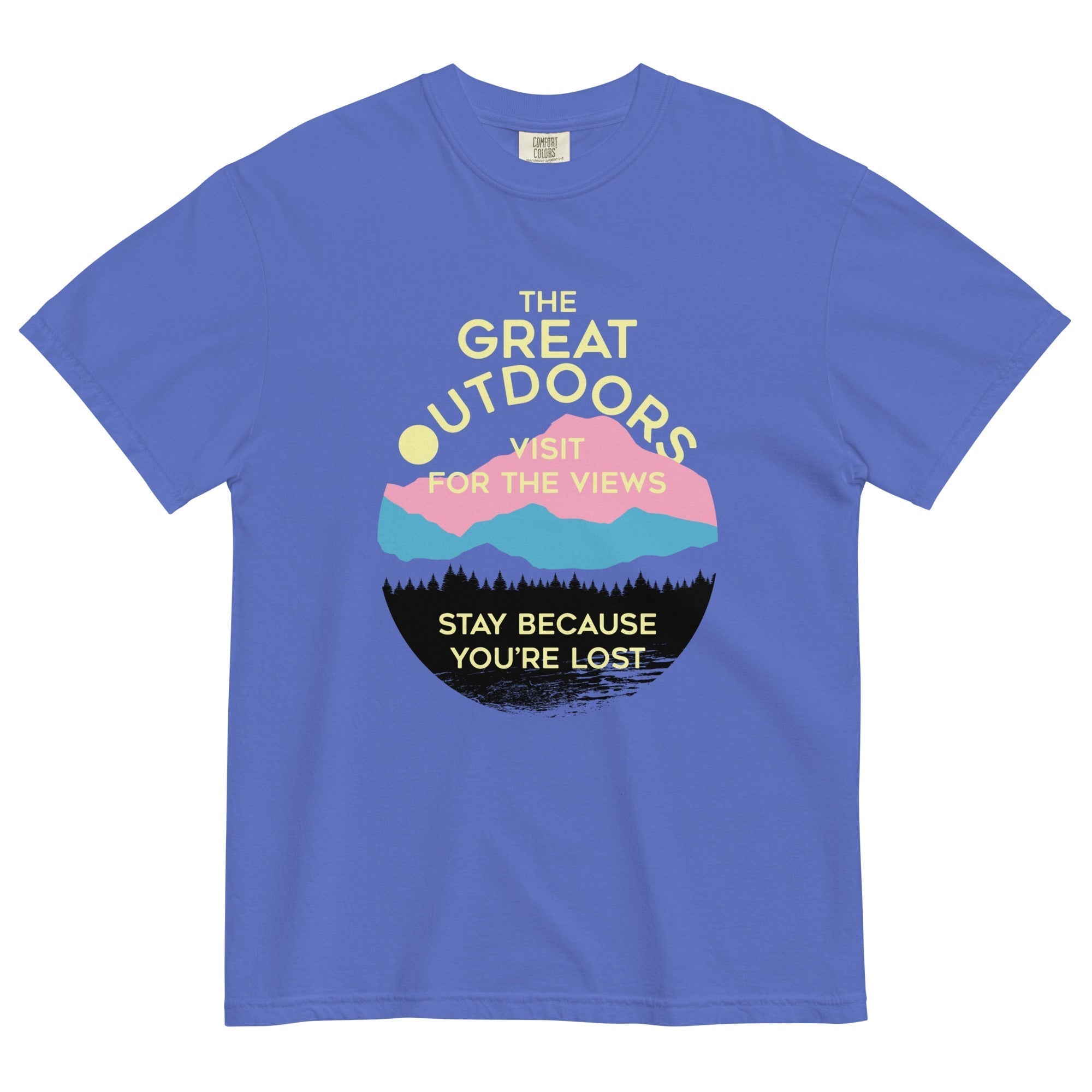 The Great Outdoors Men's Relaxed Fit Tee Hoodie, Sweatshirt | PureTeeCo.com (Image 1)