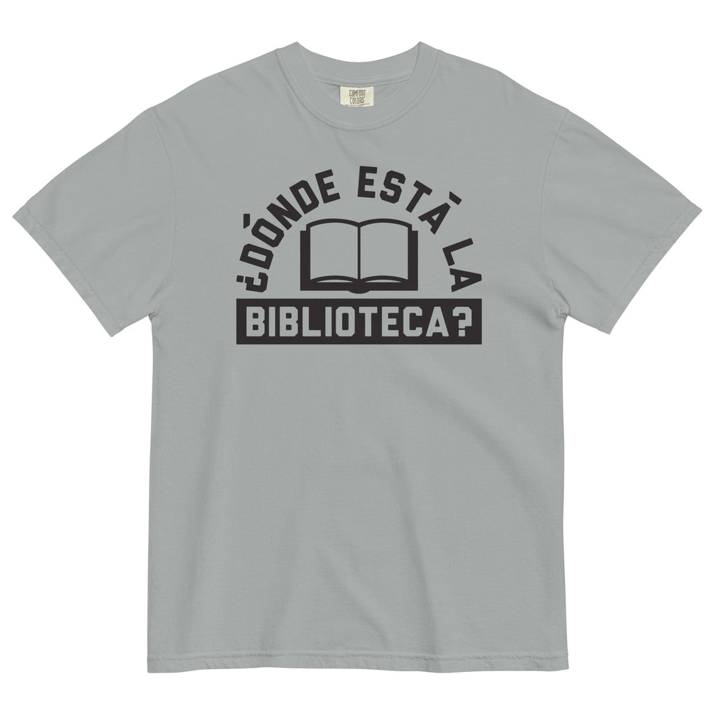 Donde Esta La Biblioteca? Men's Relaxed Fit Tee Hoodie, Sweatshirt | PureTeeCo.com (Image 4)