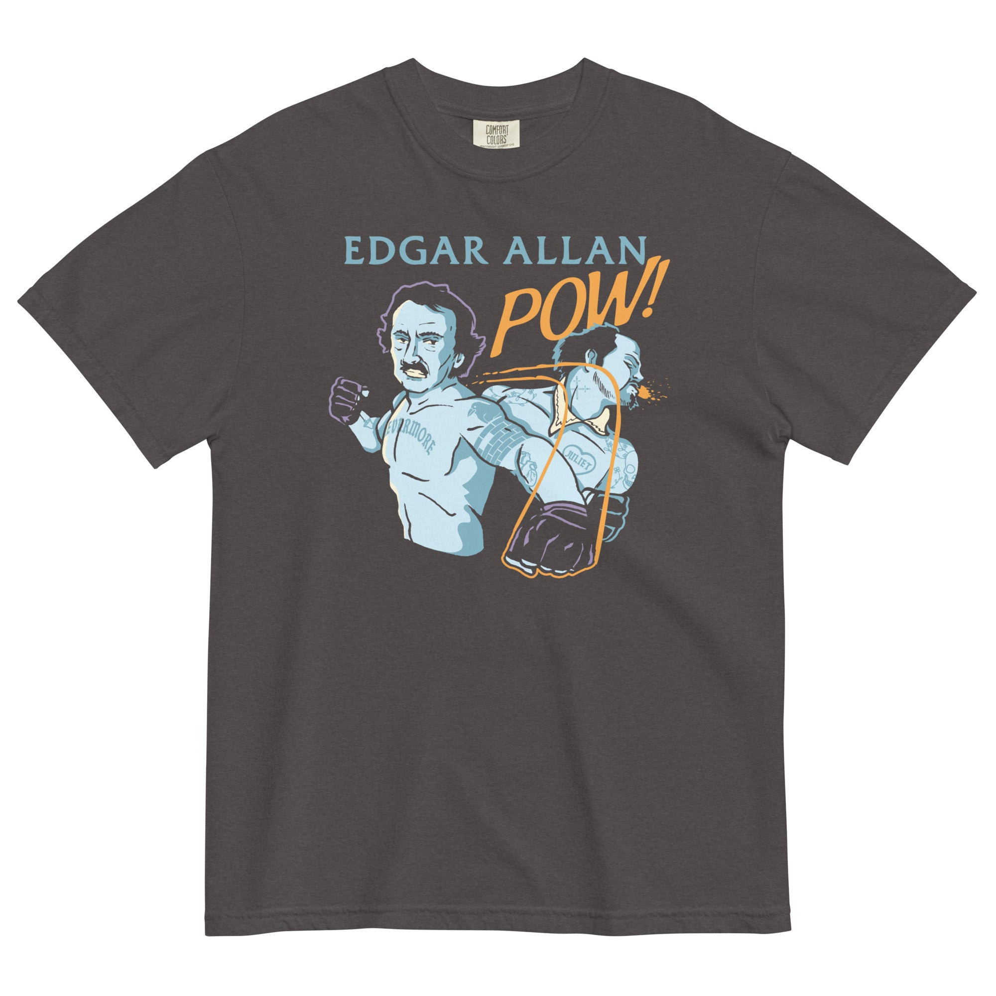 Edgar Allan Pow! Men's Relaxed Fit Tee Hoodie, Sweatshirt | PureTeeCo.com (Image 3)