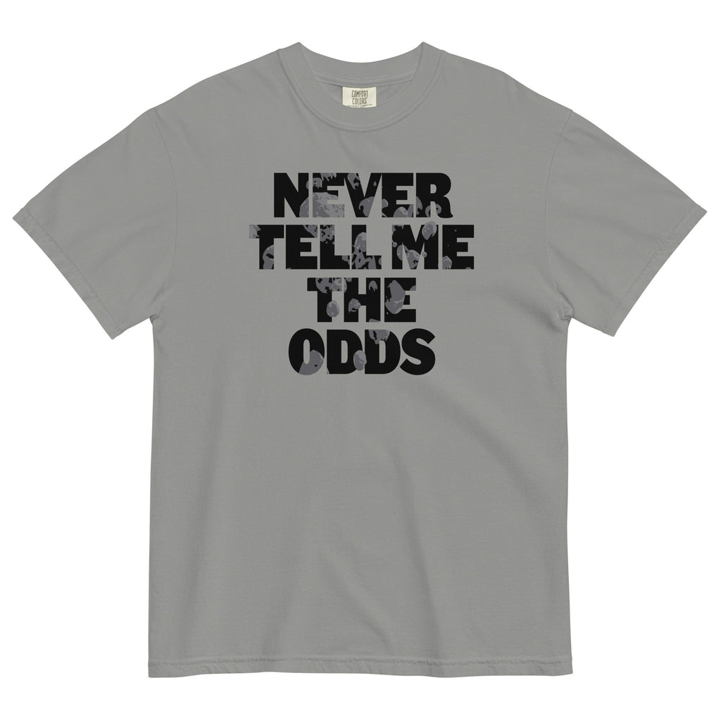 Never Tell Me The Odds Men's Relaxed Fit Tee Hoodie, Sweatshirt | PureTeeCo.com (Image 1)