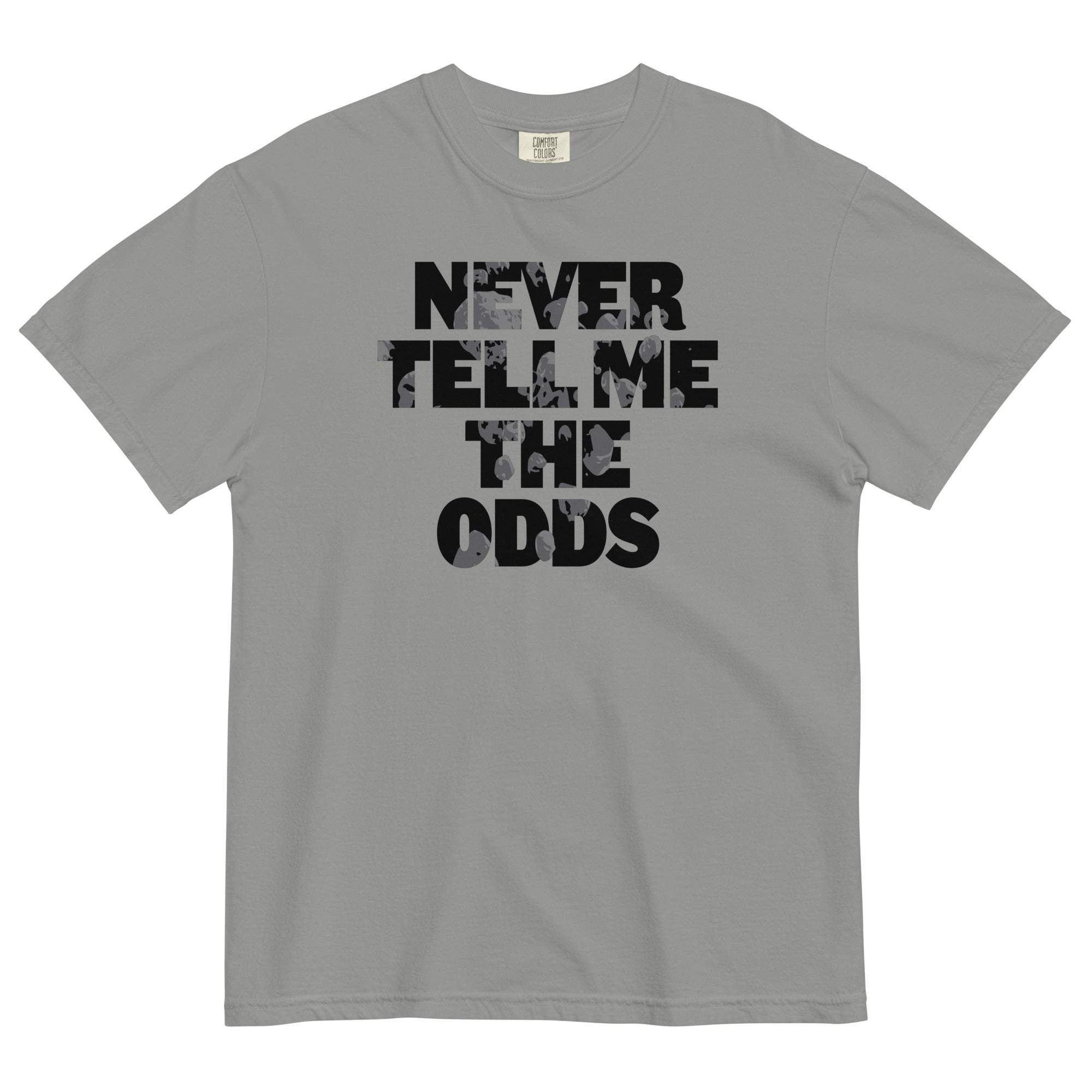 Never Tell Me The Odds Men's Relaxed Fit Tee Hoodie, Sweatshirt | PureTeeCo.com (Image 1)