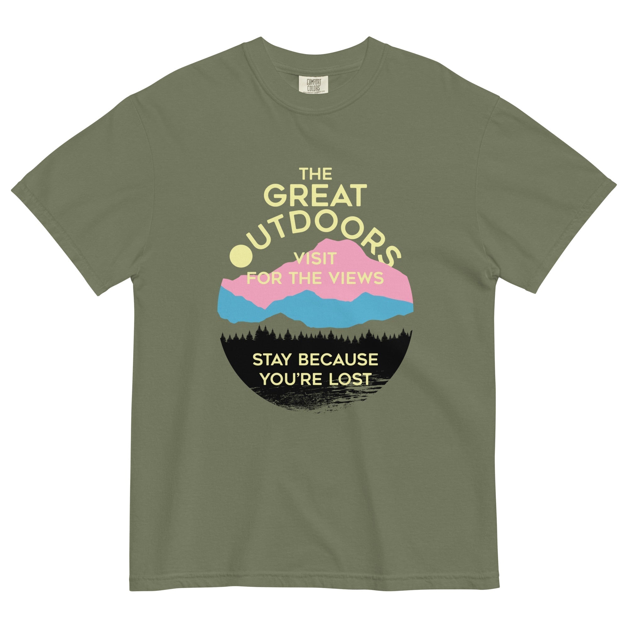 The Great Outdoors Men's Relaxed Fit Tee Hoodie, Sweatshirt | PureTeeCo.com (Image 4)