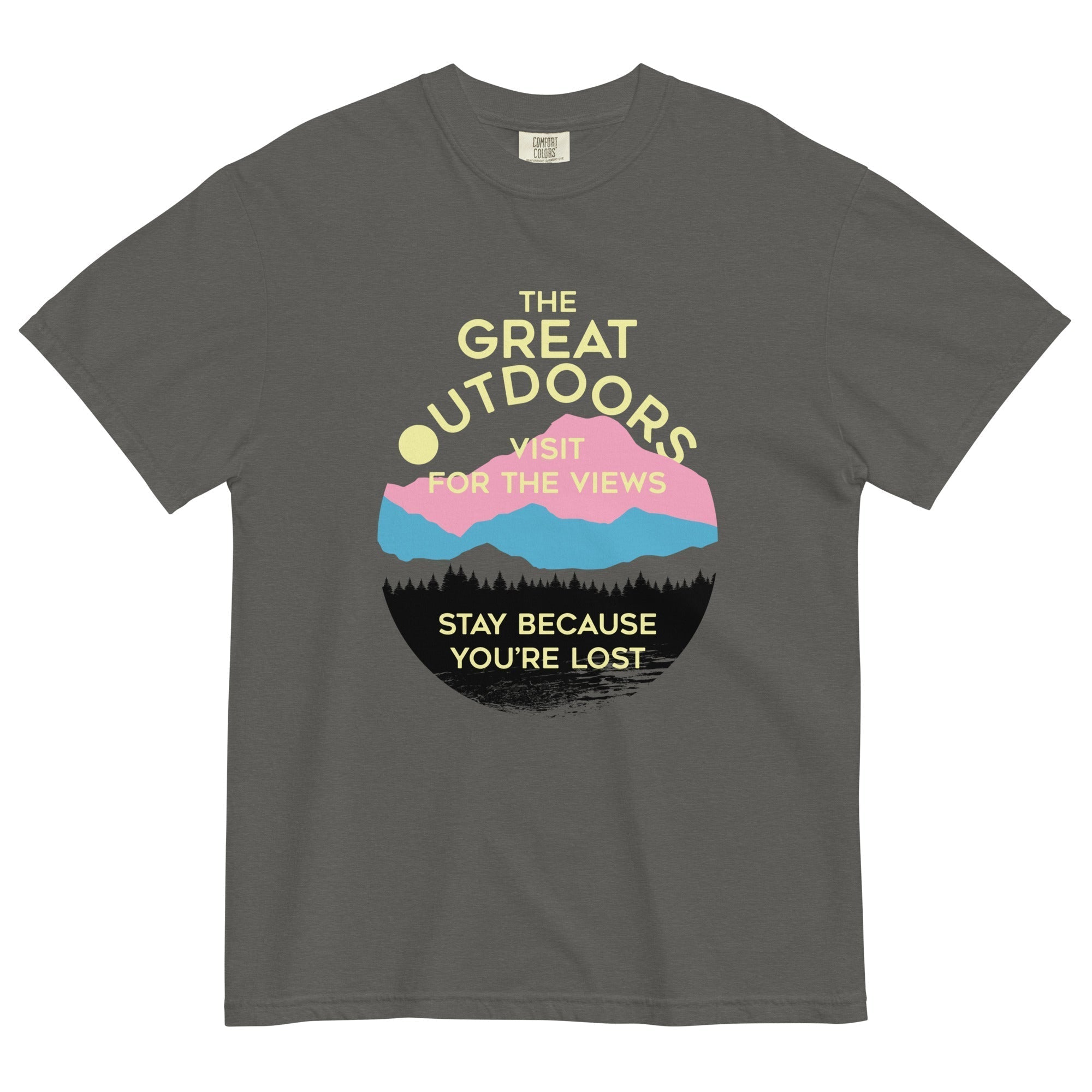 The Great Outdoors Men's Relaxed Fit Tee Hoodie, Sweatshirt | PureTeeCo.com (Image 2)