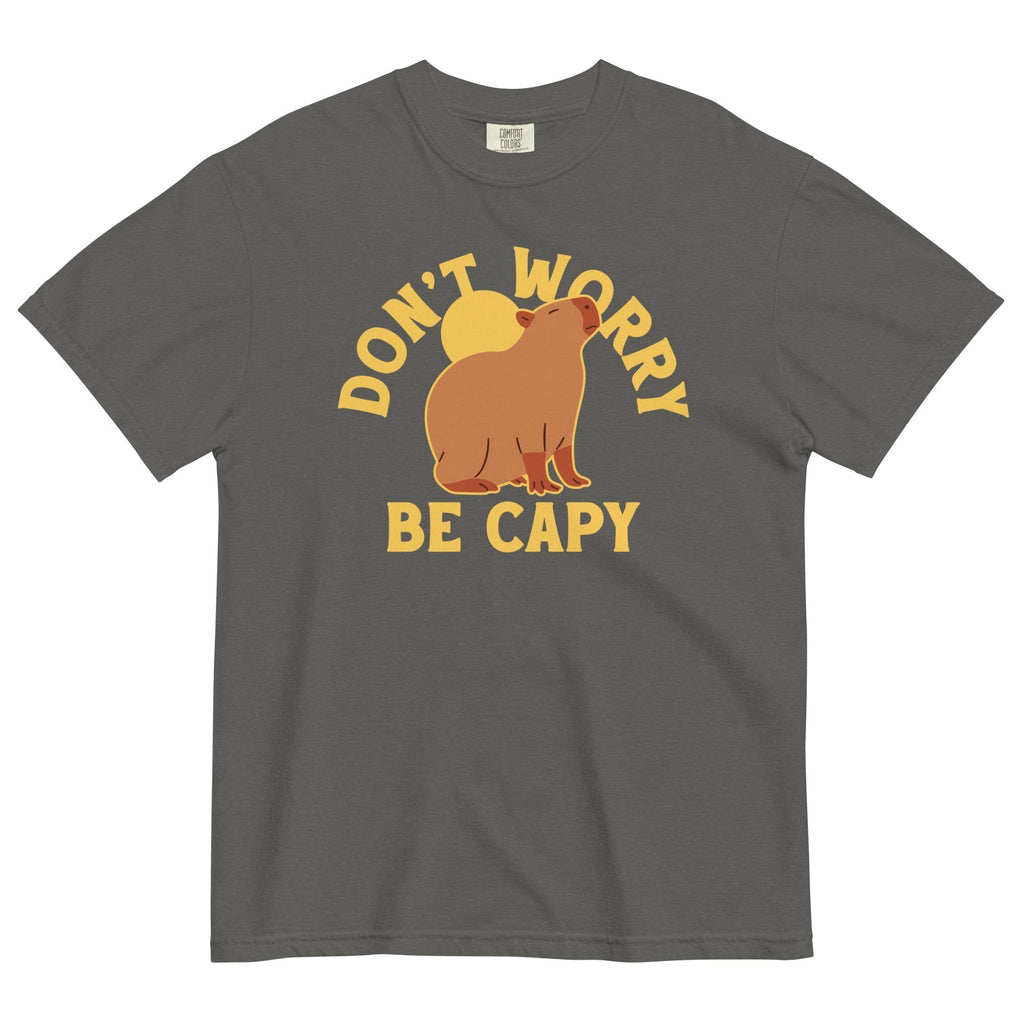 Don't Worry Be Capy Men's Relaxed Fit Tee Hoodie, Sweatshirt | PureTeeCo.com (Image 1)