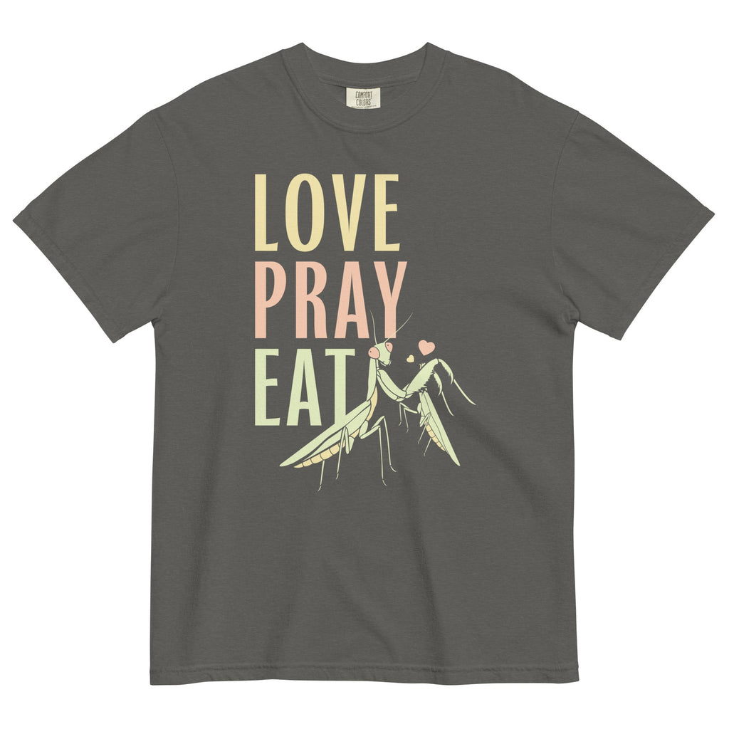 Love Pray Eat Men's Relaxed Fit Tee Hoodie, Sweatshirt | PureTeeCo.com (Image 1)