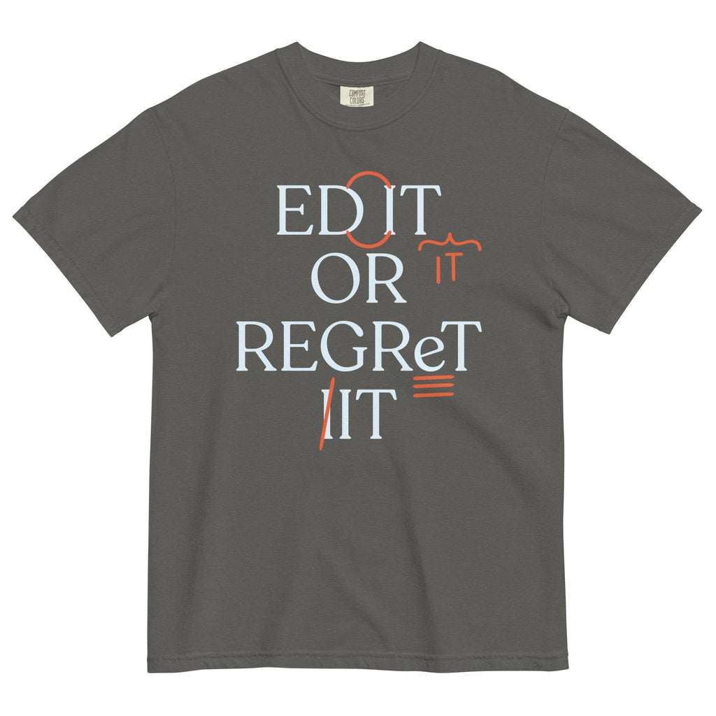 Edit Or Regret It Men's Relaxed Fit Tee Hoodie, Sweatshirt | PureTeeCo.com (Image 3)