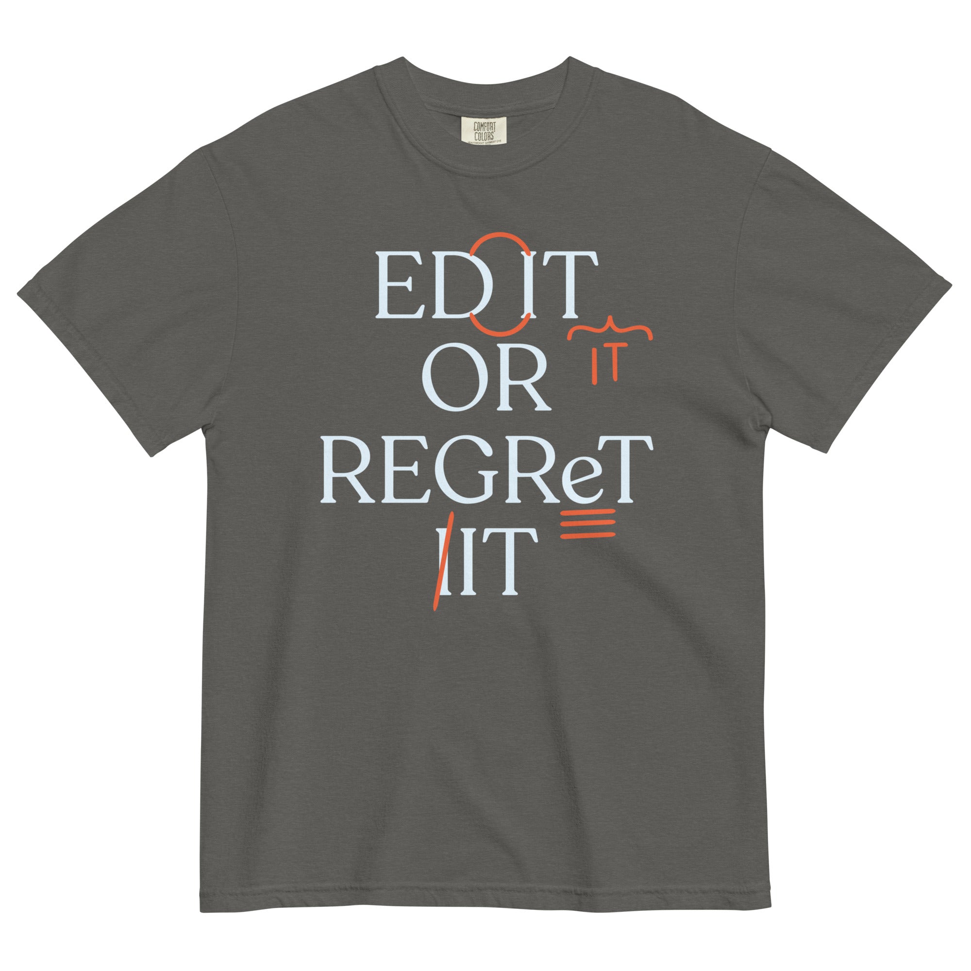 Edit Or Regret It Men's Relaxed Fit Tee Hoodie, Sweatshirt | PureTeeCo.com (Image 3)