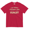 What I Said When I Was Hungry Men's Relaxed Fit Tee Hoodie, Sweatshirt | PureTeeCo.com (Image 1)