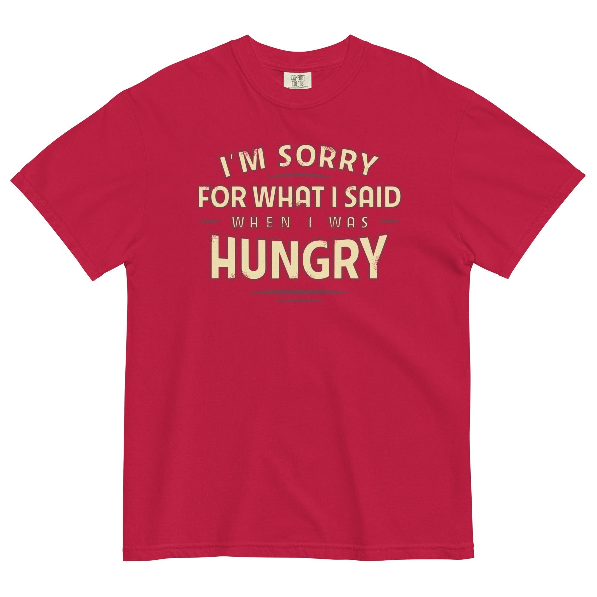 What I Said When I Was Hungry Men's Relaxed Fit Tee Hoodie, Sweatshirt | PureTeeCo.com (Image 1)