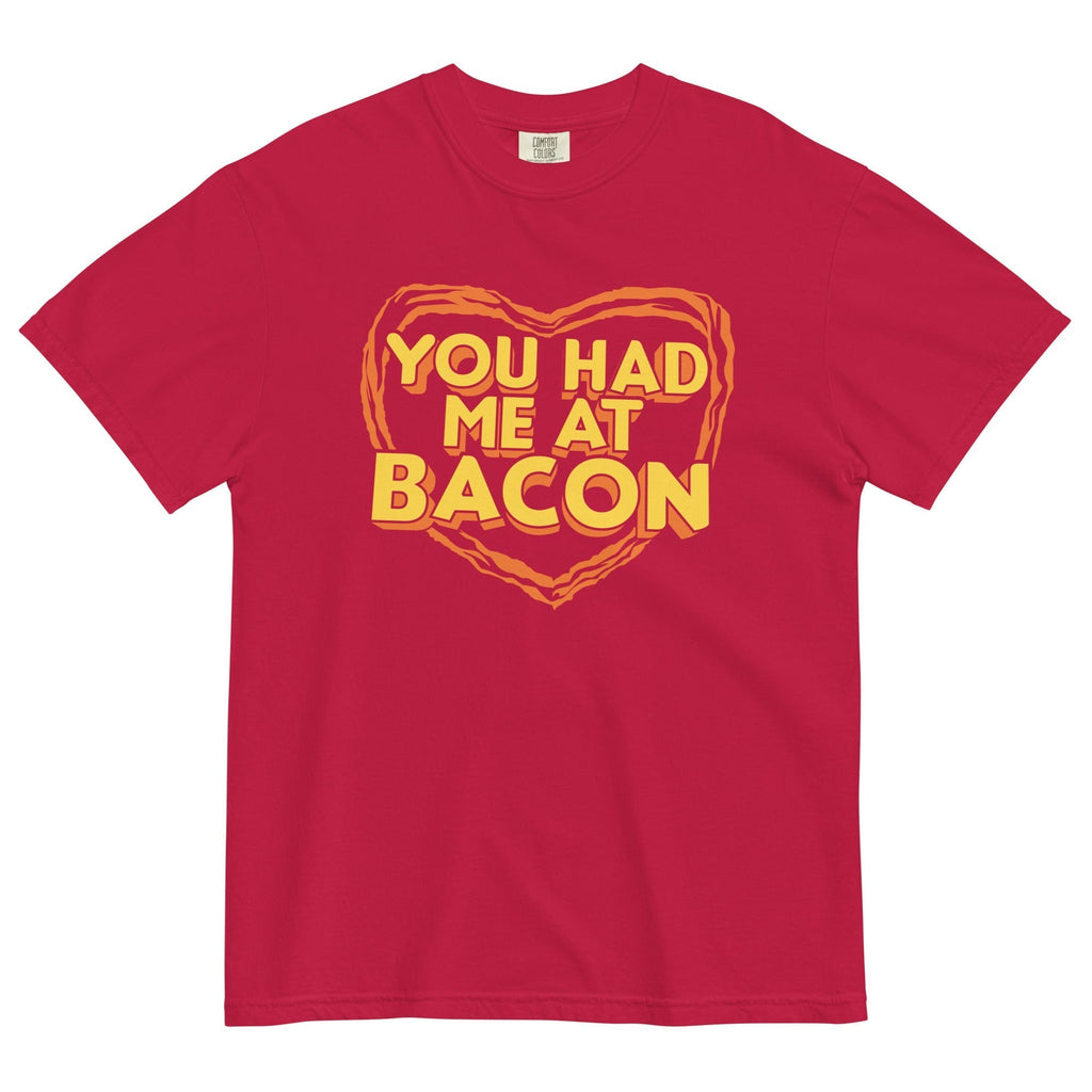 You Had Me At Bacon Men's Relaxed Fit Tee Hoodie, Sweatshirt | PureTeeCo.com (Image 1)