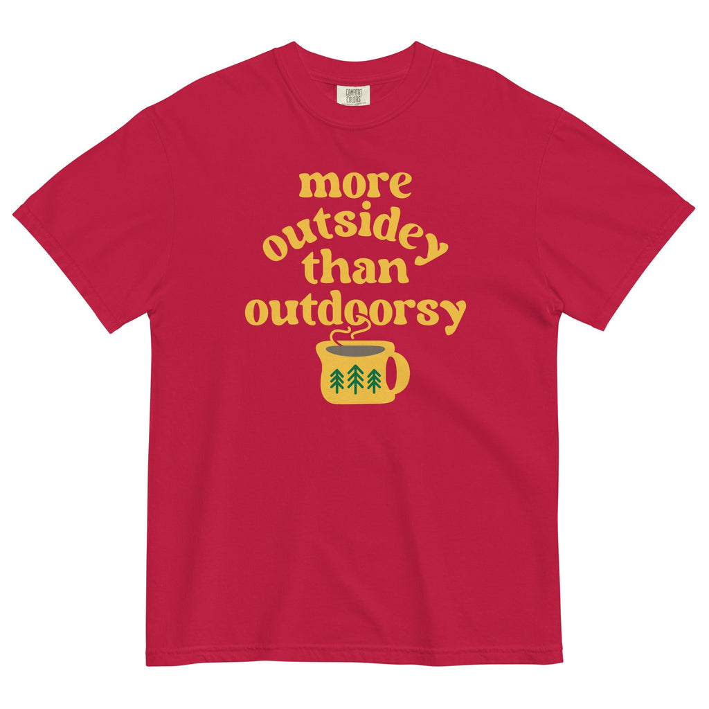 More Outsidey Than Outdoorsy Men's Relaxed Fit Tee Hoodie, Sweatshirt | PureTeeCo.com (Image 3)