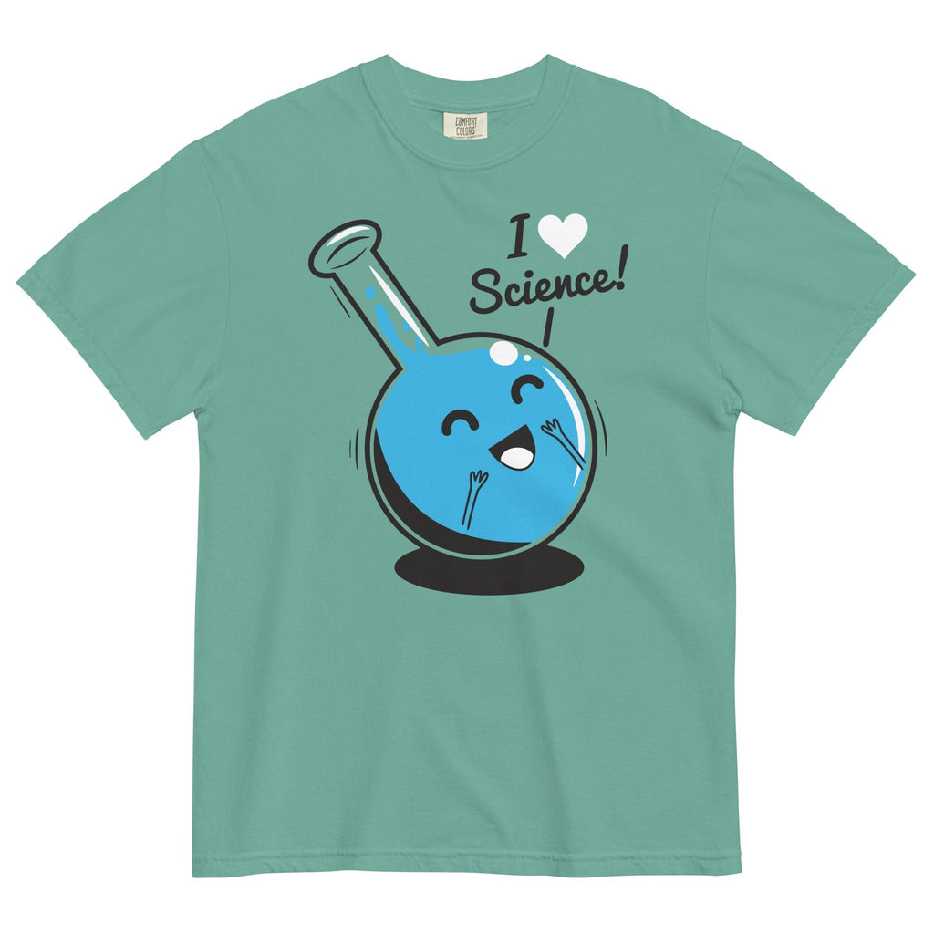 I Heart Science Men's Relaxed Fit Tee Hoodie, Sweatshirt | PureTeeCo.com (Image 1)