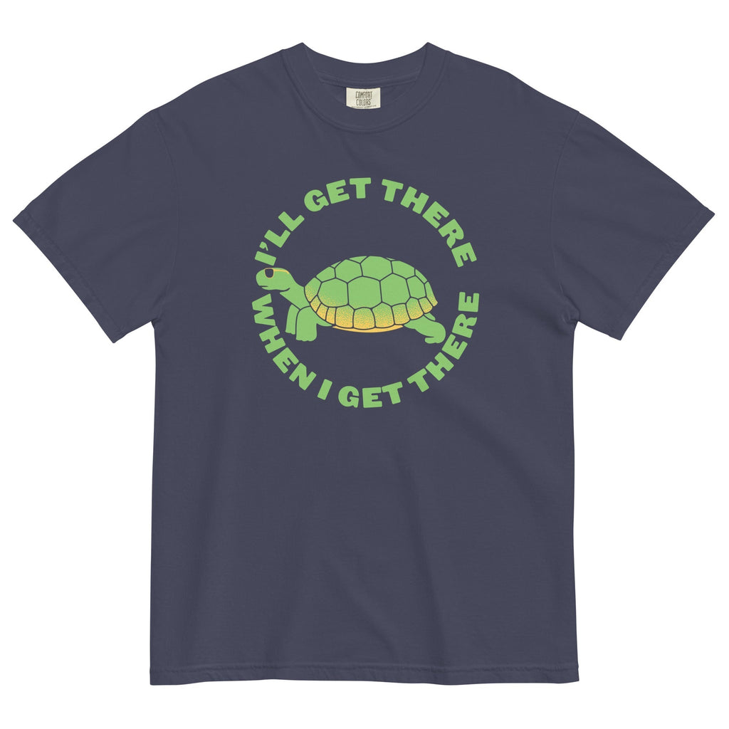 I'll Get There When I Get There Men's Relaxed Fit Tee Hoodie, Sweatshirt | PureTeeCo.com (Image 1)