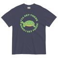 I'll Get There When I Get There Men's Relaxed Fit Tee Hoodie, Sweatshirt | PureTeeCo.com (Image 1)
