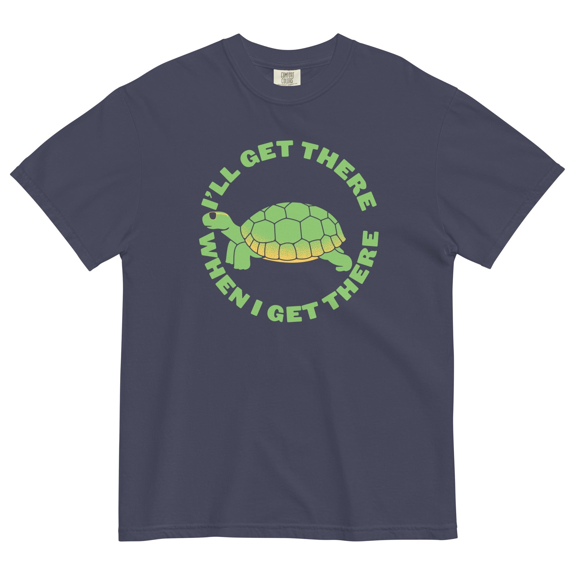 I'll Get There When I Get There Men's Relaxed Fit Tee Hoodie, Sweatshirt | PureTeeCo.com (Image 1)