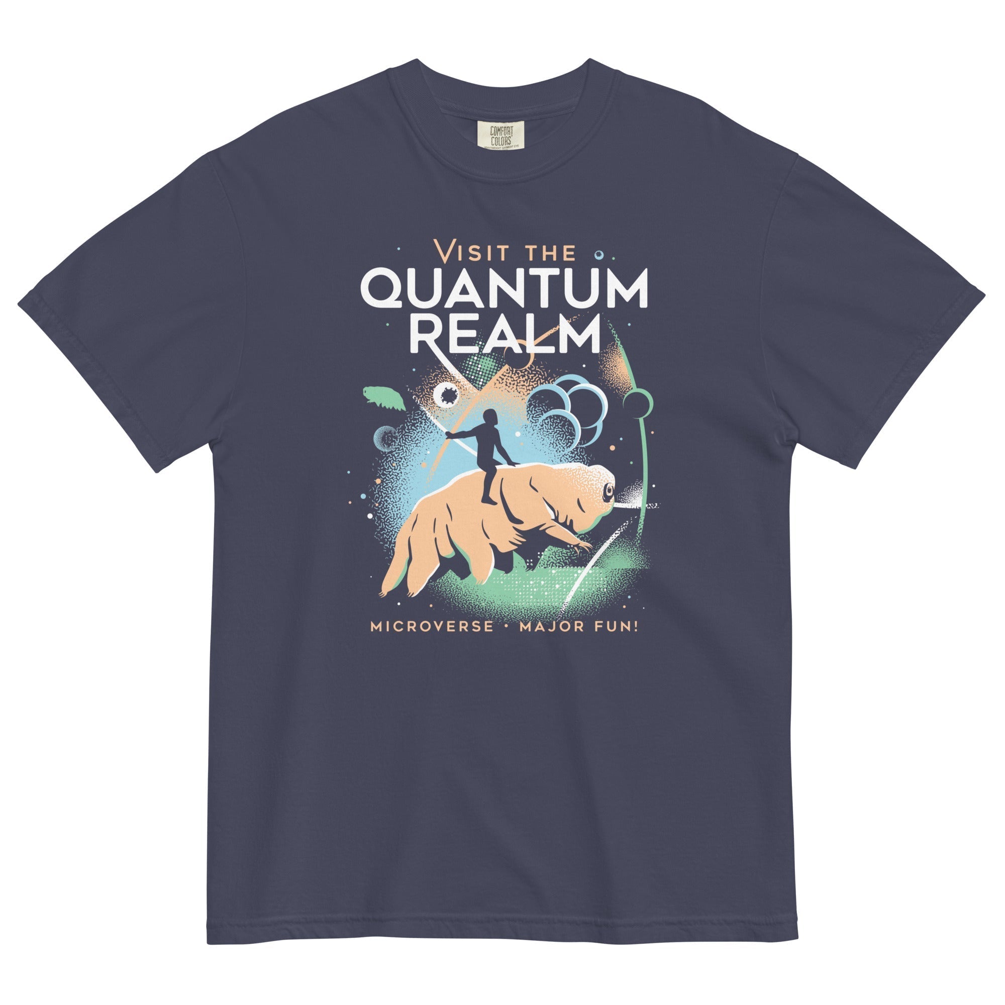 Visit The Quantum Realm Men's Relaxed Fit Tee Hoodie, Sweatshirt | PureTeeCo.com (Image 2)