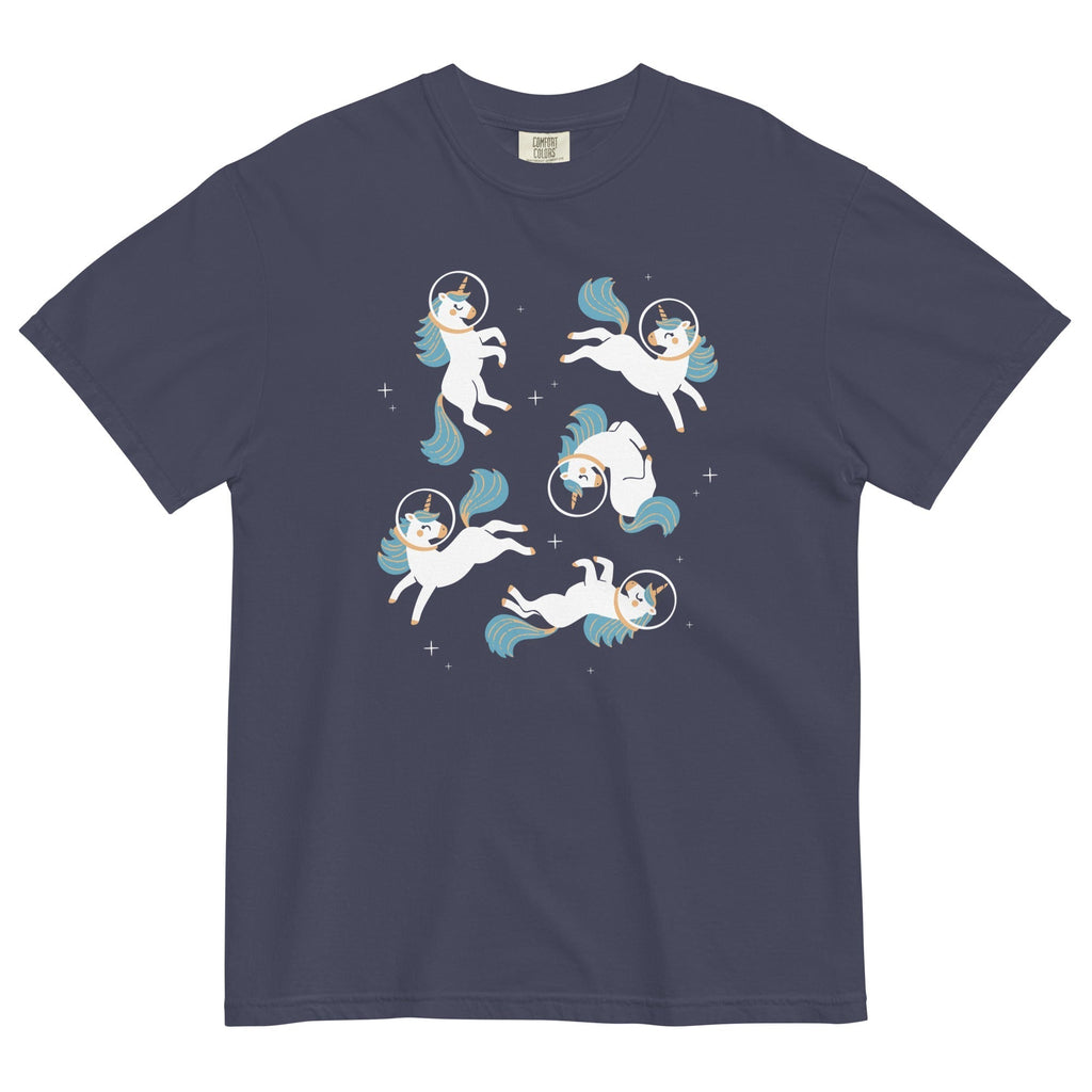 Unicorns In Space Men's Relaxed Fit Tee Hoodie, Sweatshirt | PureTeeCo.com (Image 2)