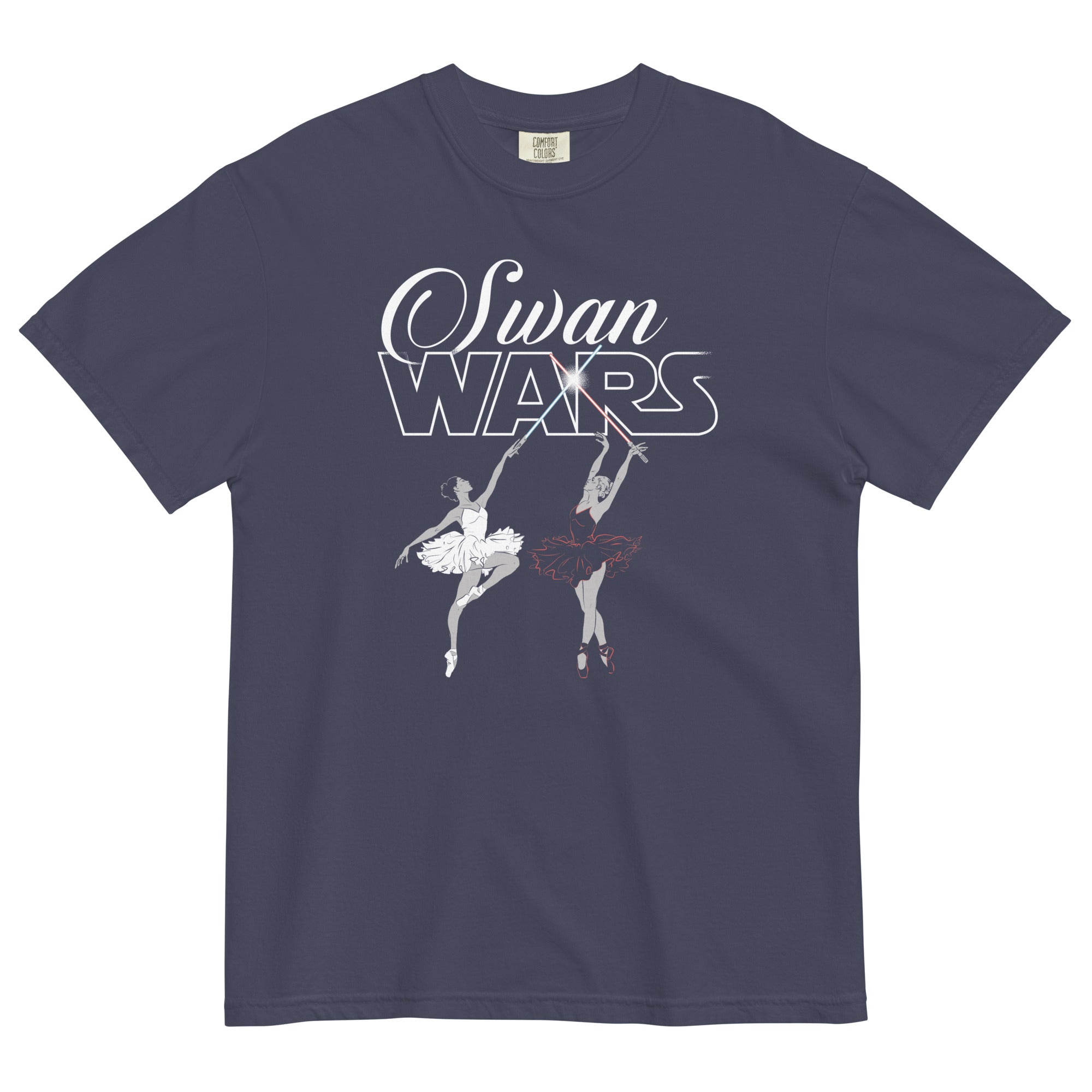 Swan Wars Men's Relaxed Fit Tee Hoodie, Sweatshirt | PureTeeCo.com (Image 2)